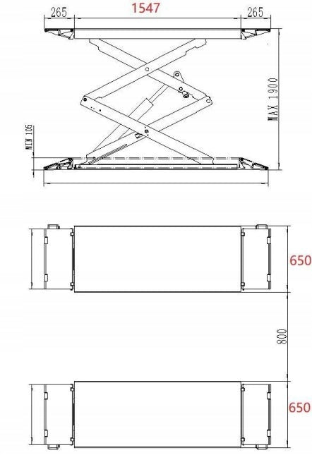 Car scissor lift INVENTO SL 235N 3,5T 190cm Brand Invento