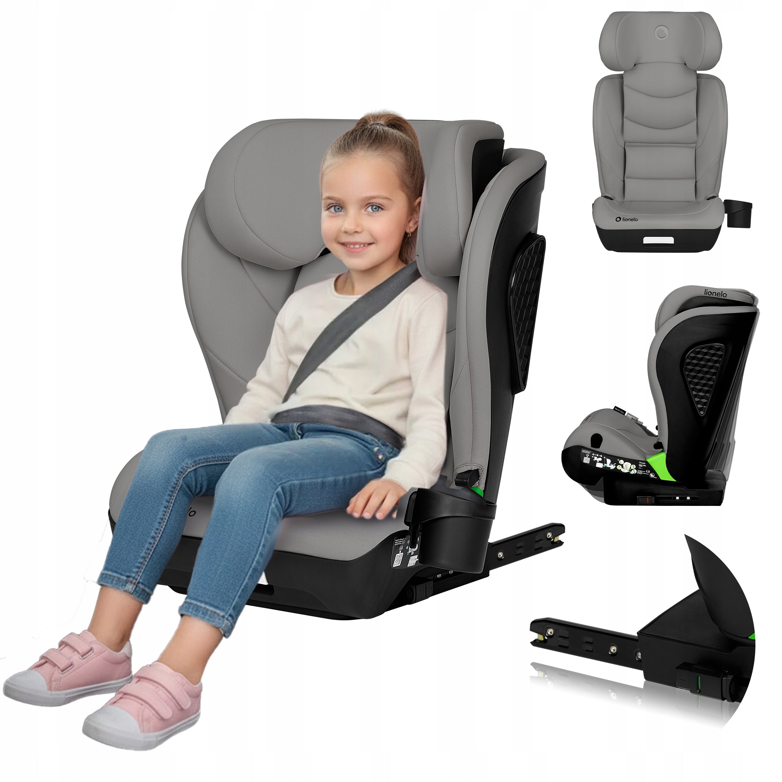 Car seat 15-36 ISOFIX i-Size adjustable 100-150 cm LIONELO NEAL