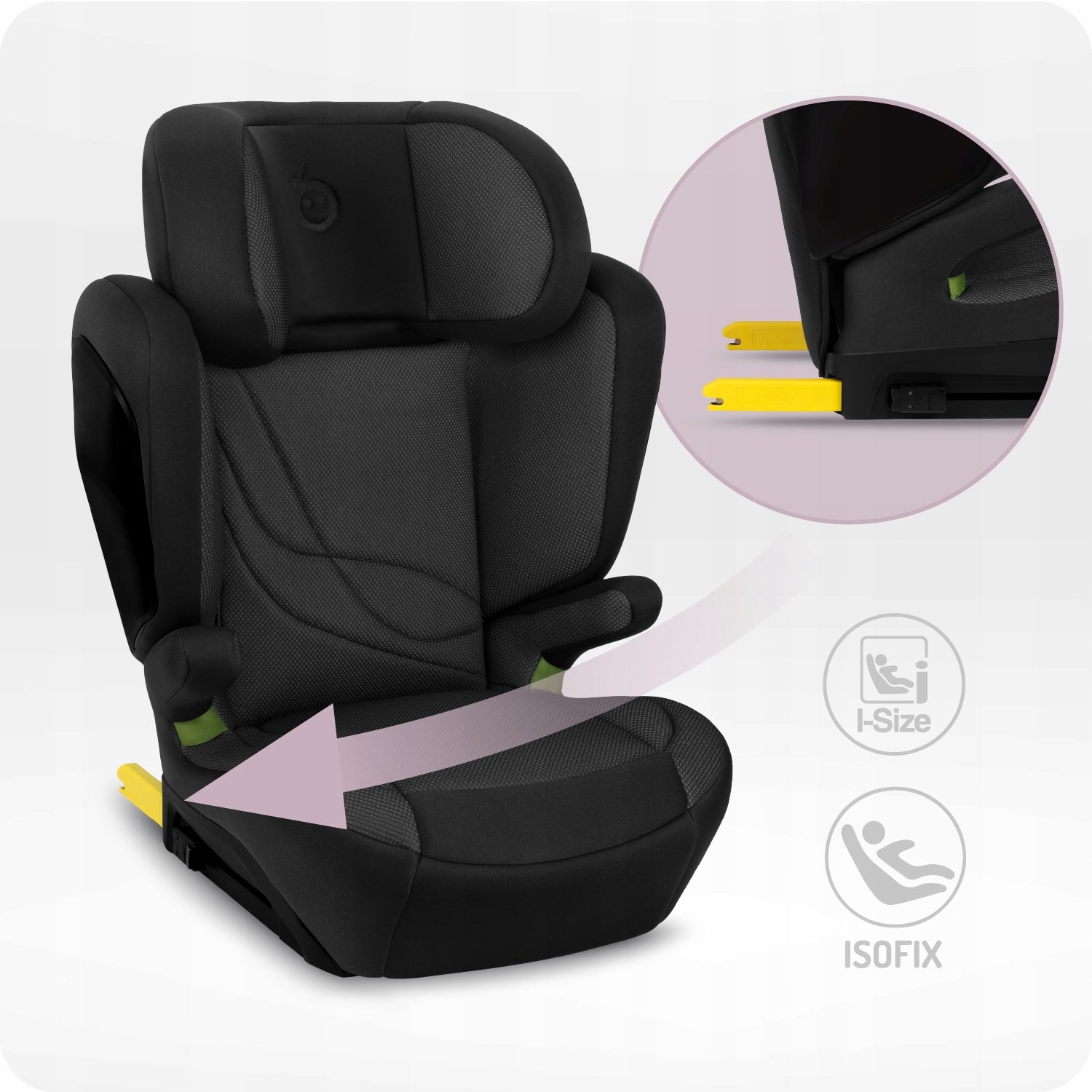 Car seat 15-36 kg (100-150 cm) MoMi MEI black - i-Size ISOFIX Brand MoMi