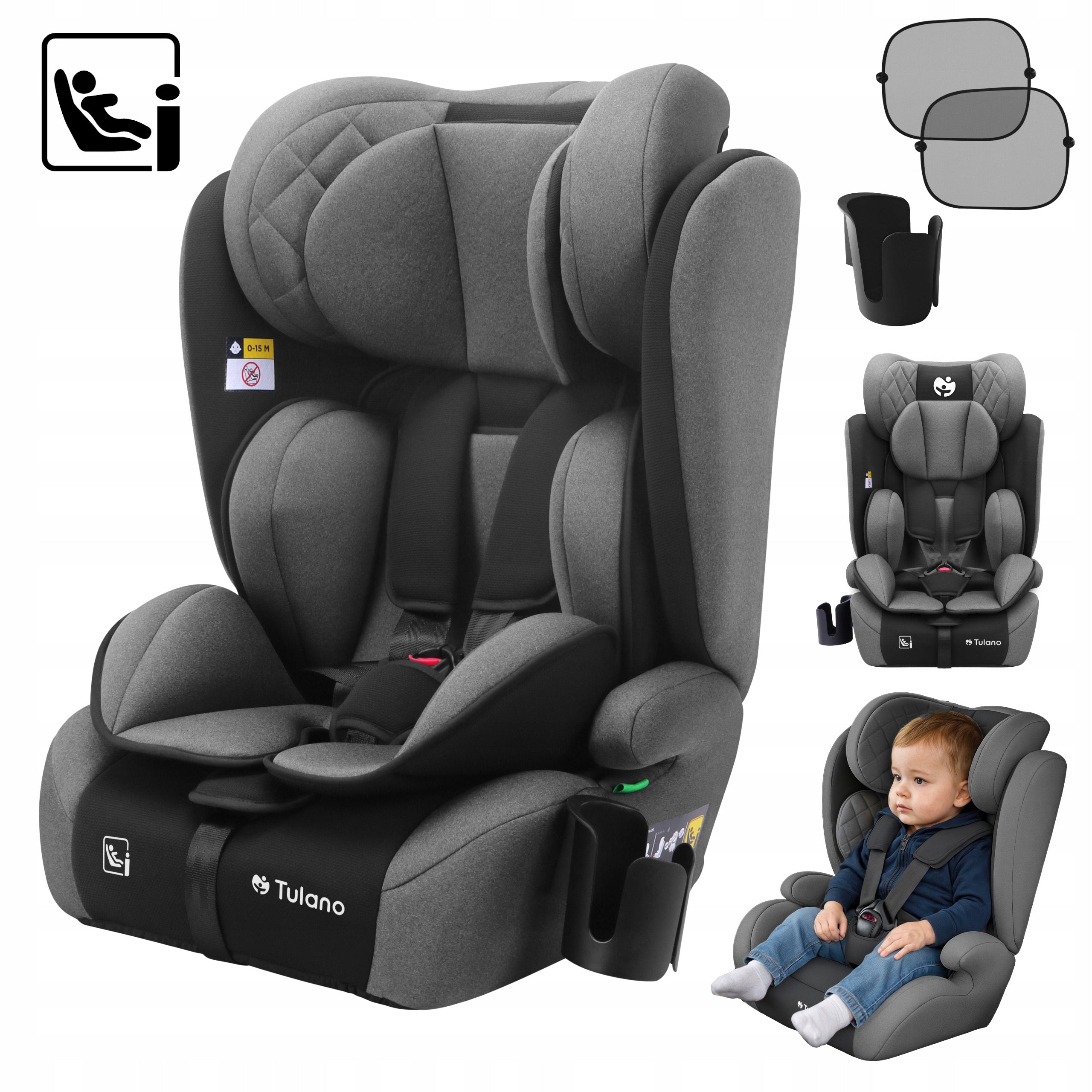 Car seat 9-36kg TULANO i-Size R129 seat adjustable 76-150cm
