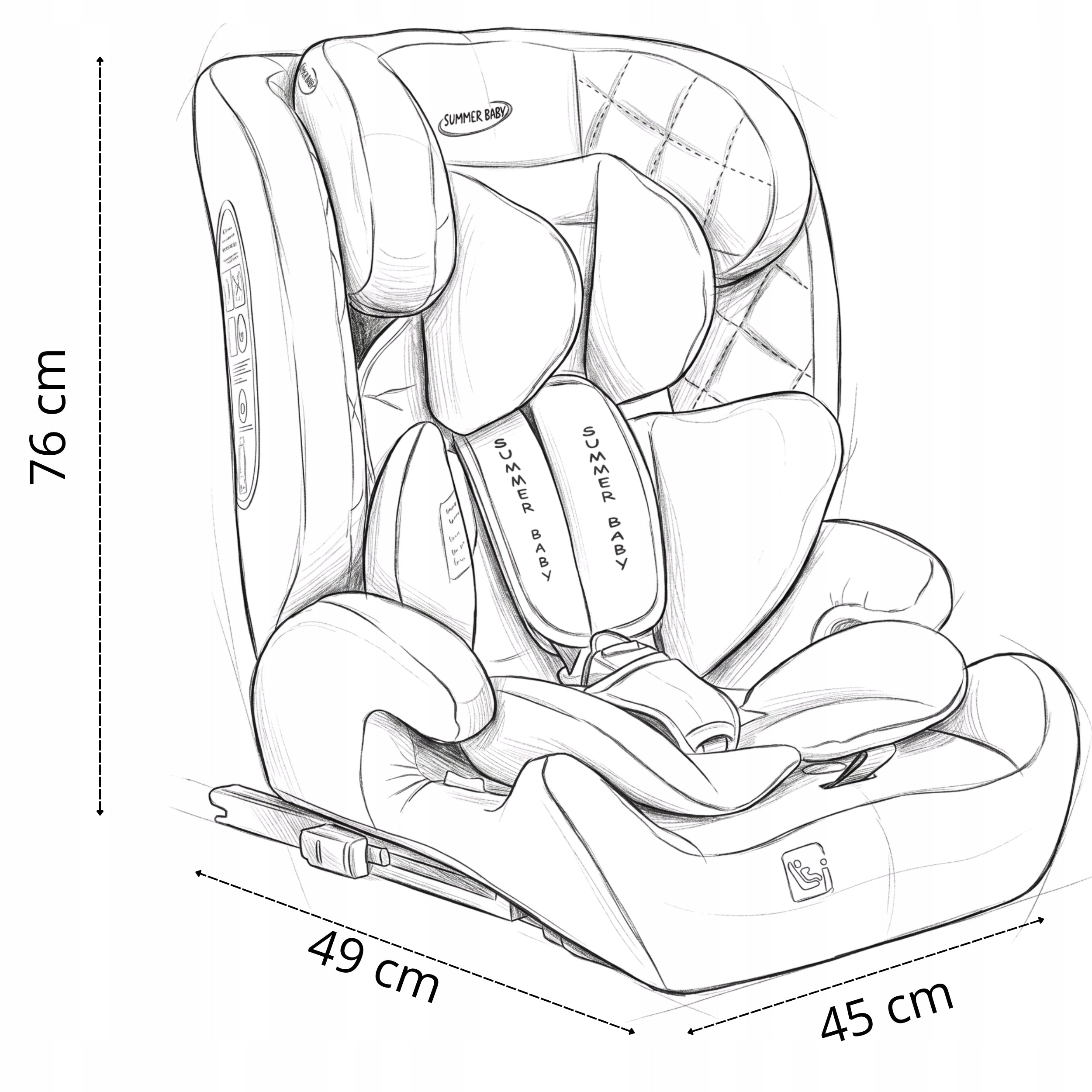 Car seat MILANO 76-150cm I-size SUMMER BABY brown ISOFIX Packaging status original