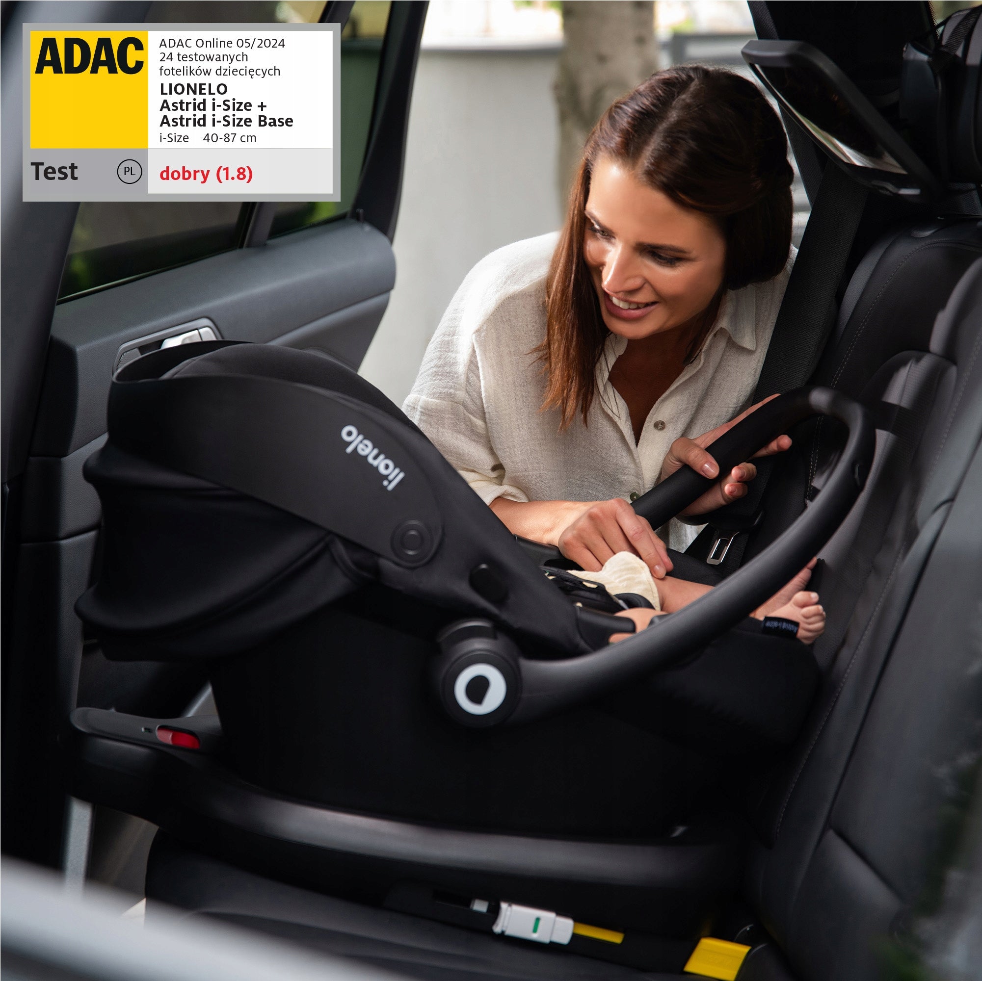 Car seat WITH BASE ADAC CERTIFICATE set Lionelo Astrid i-Size Packaging status original