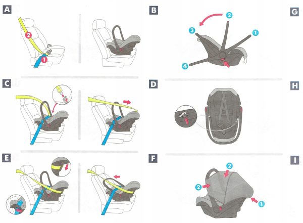 Car seat carrier Group 0+ BERBER 0-10kg Manufacturer code FC
