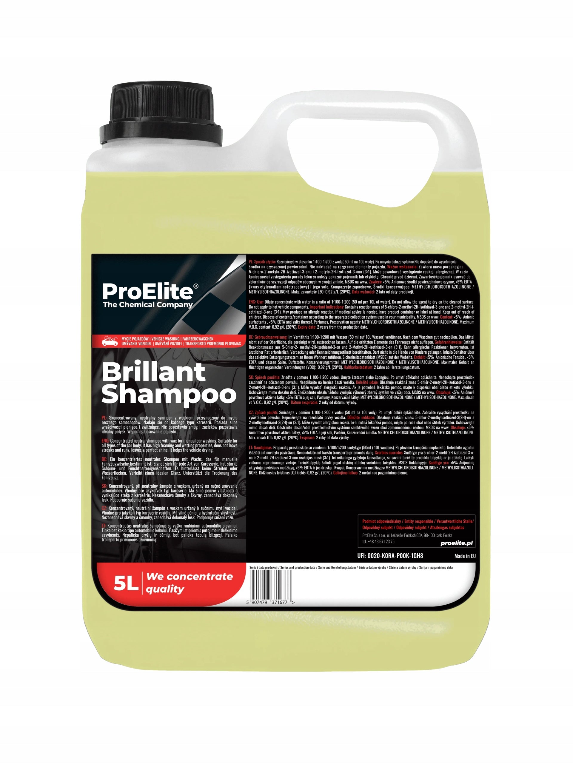 Car shampoo with wax ProElite Brillant Shampoo 5L
