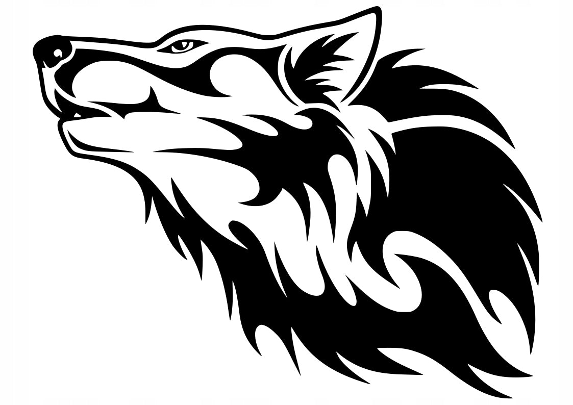 Car sticker glass laptop motorcycle HOWLING WOLF 12 X 15,6 CM