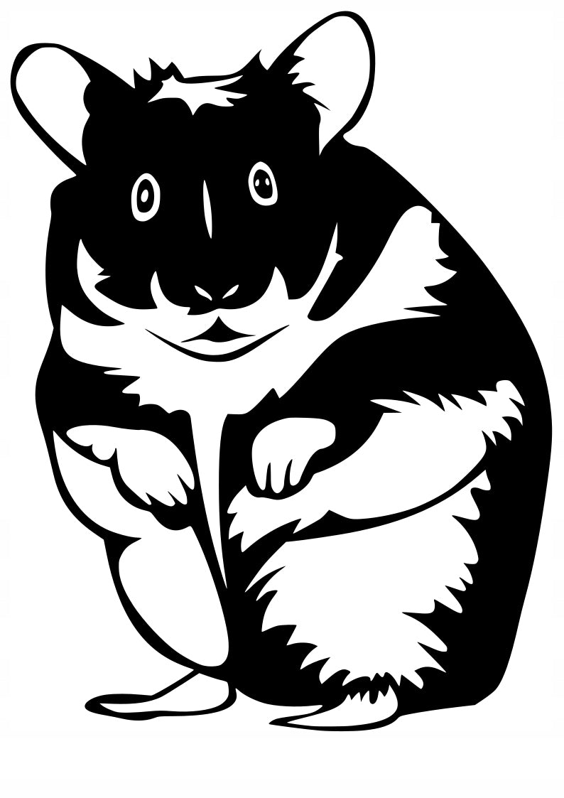 Car sticker helmet laptop glass HAMSTER 21 x 15,8 cm