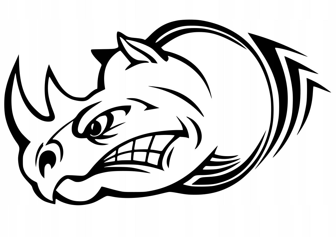 Car sticker helmet laptop glass RHINO 16 x 28,2 cm