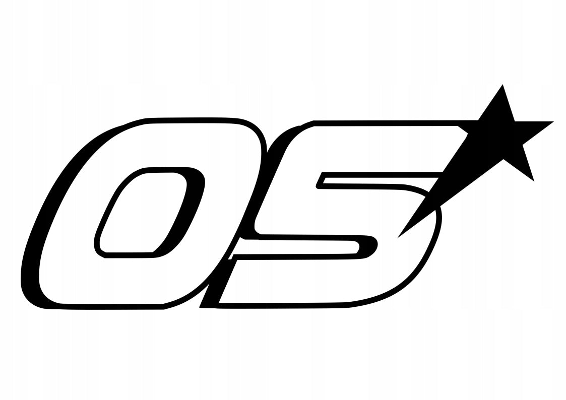 Car sticker helmet laptop glass SIDE NUMBER 05 STAR 8 x 18,9 cm