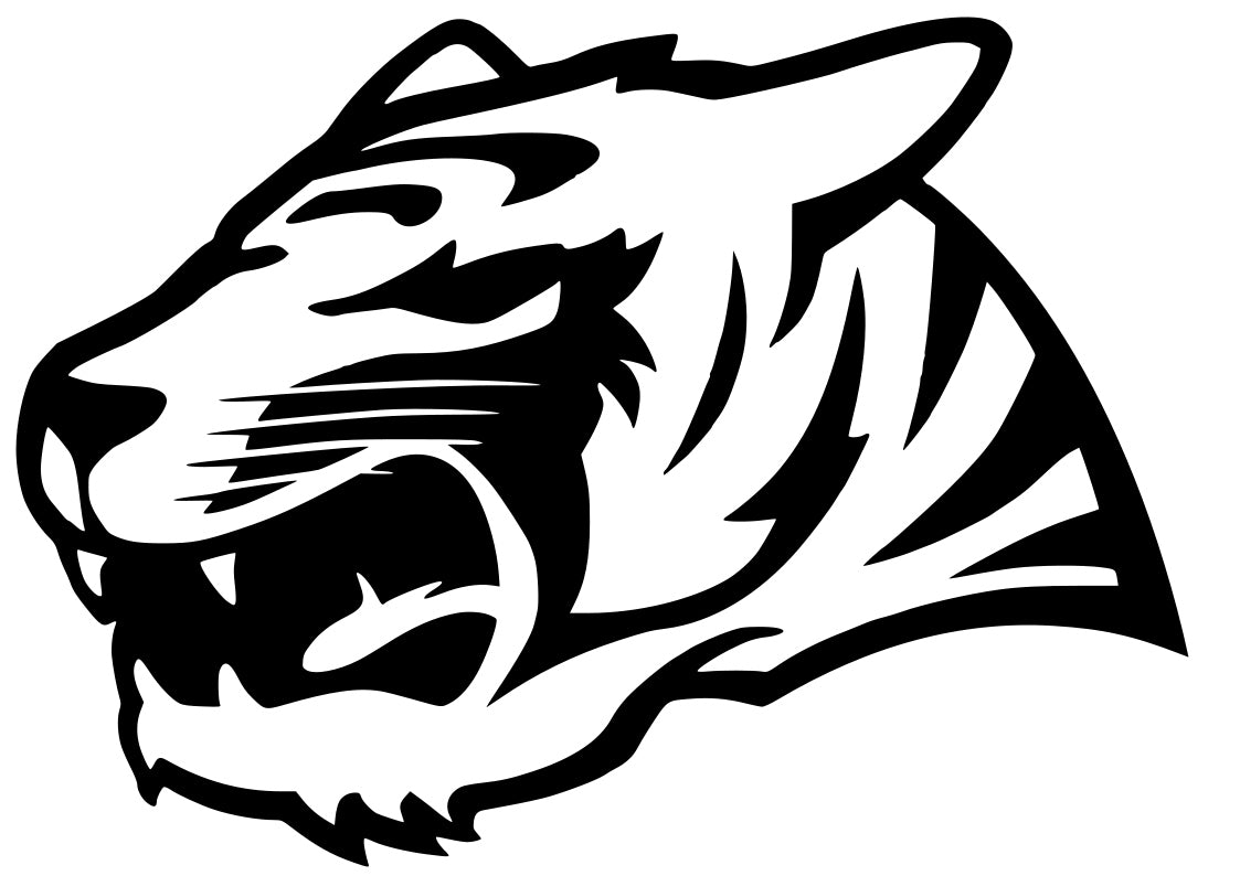 Car sticker helmet laptop glass TIGER HEAD 13 x 17,9 cm