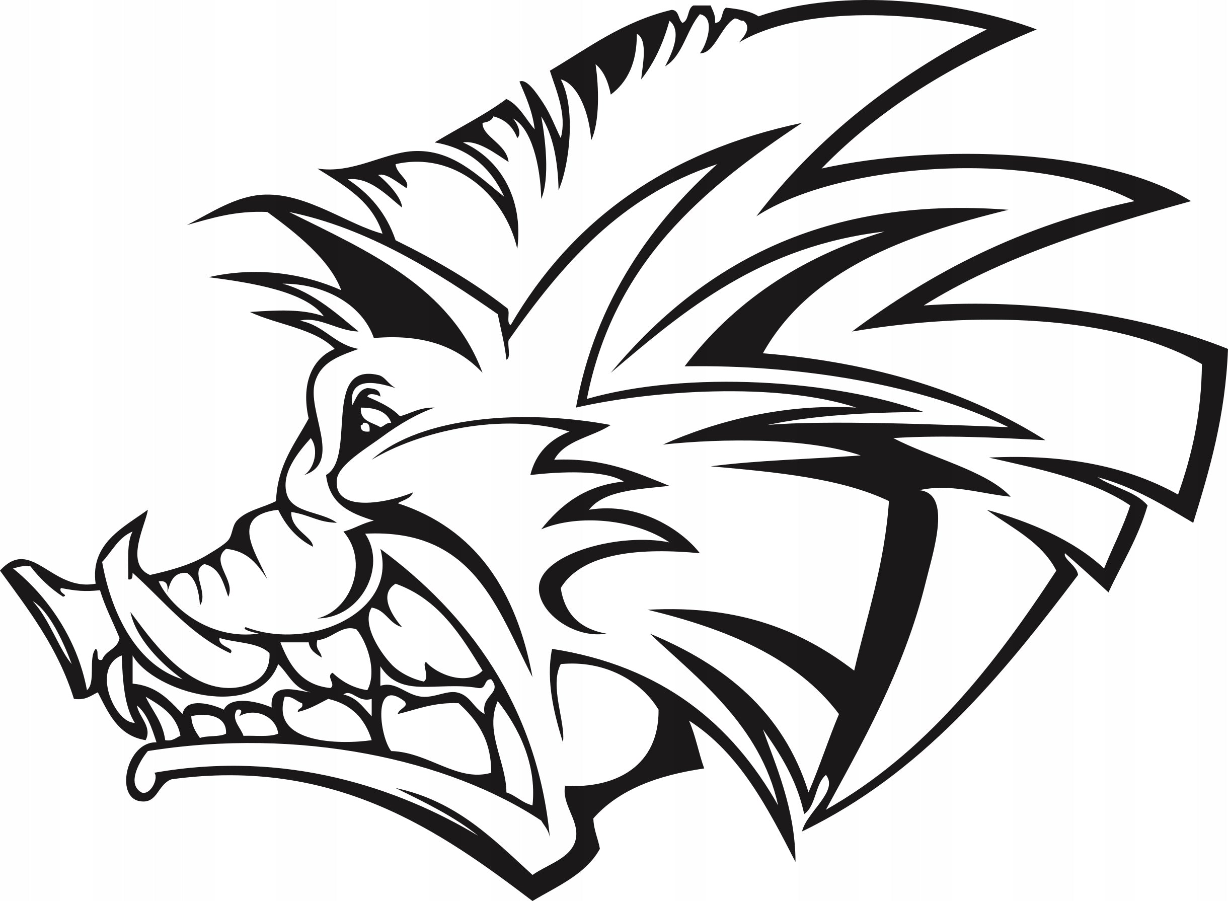Car sticker helmet laptop glass sticker BOAR WITH FANGS 21 x 28,7 cm