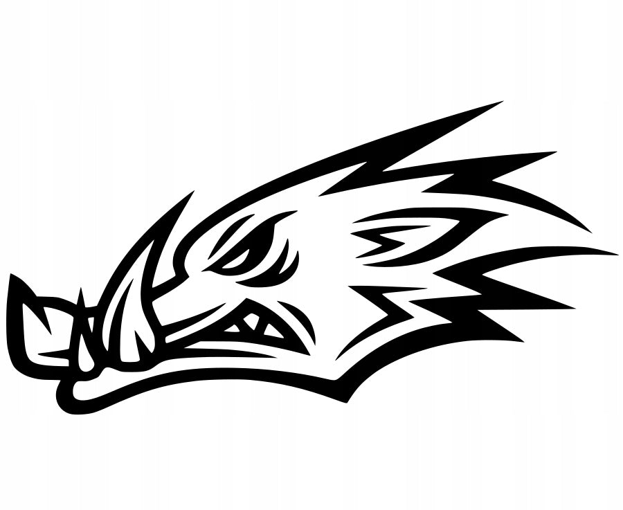 Car sticker helmet laptop glass sticker BOAR WITH FANGS 8 x 15,6 cm