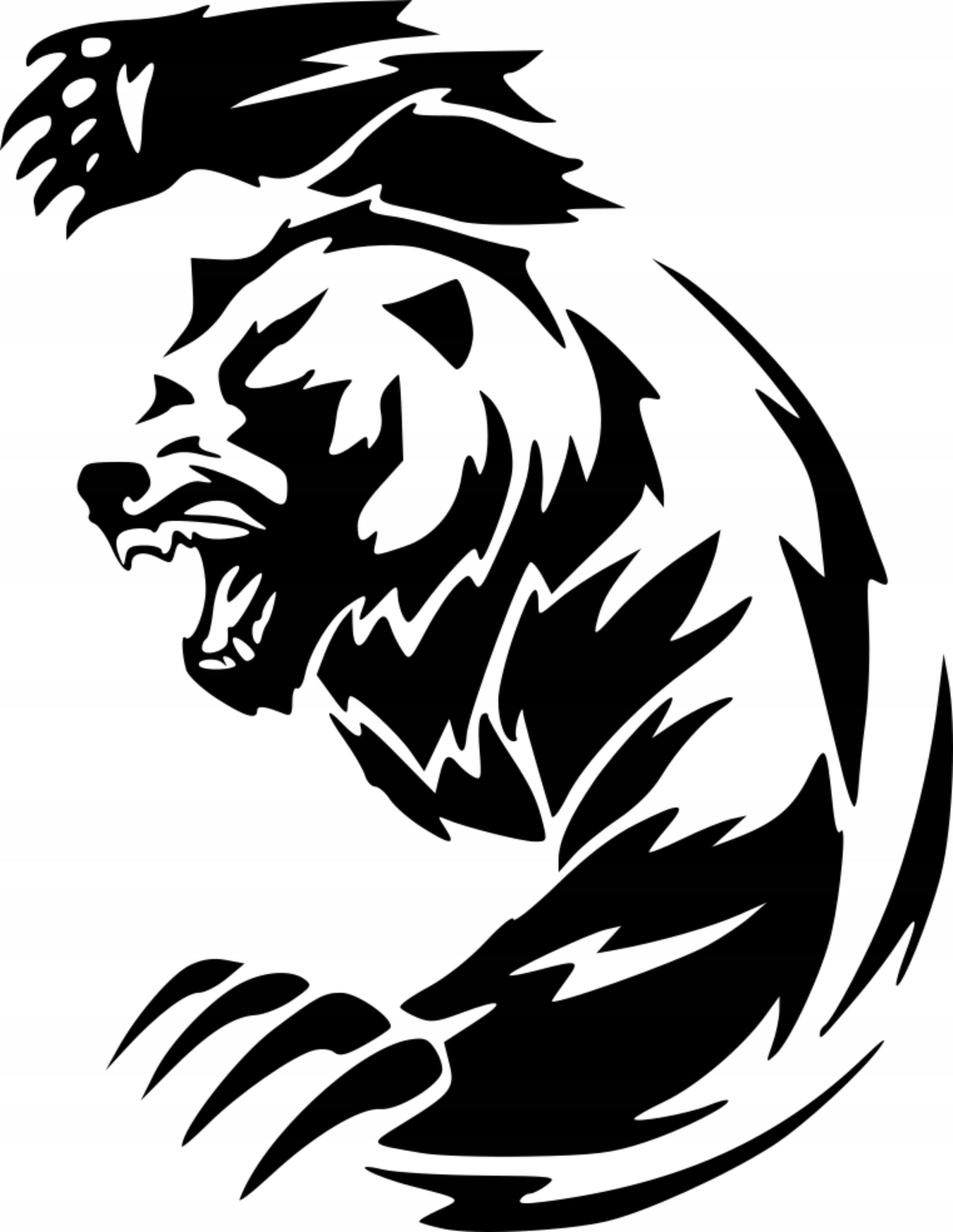 Car sticker helmet laptop trunks BEAR WITH CLAWS 18 x 14,0 cm
