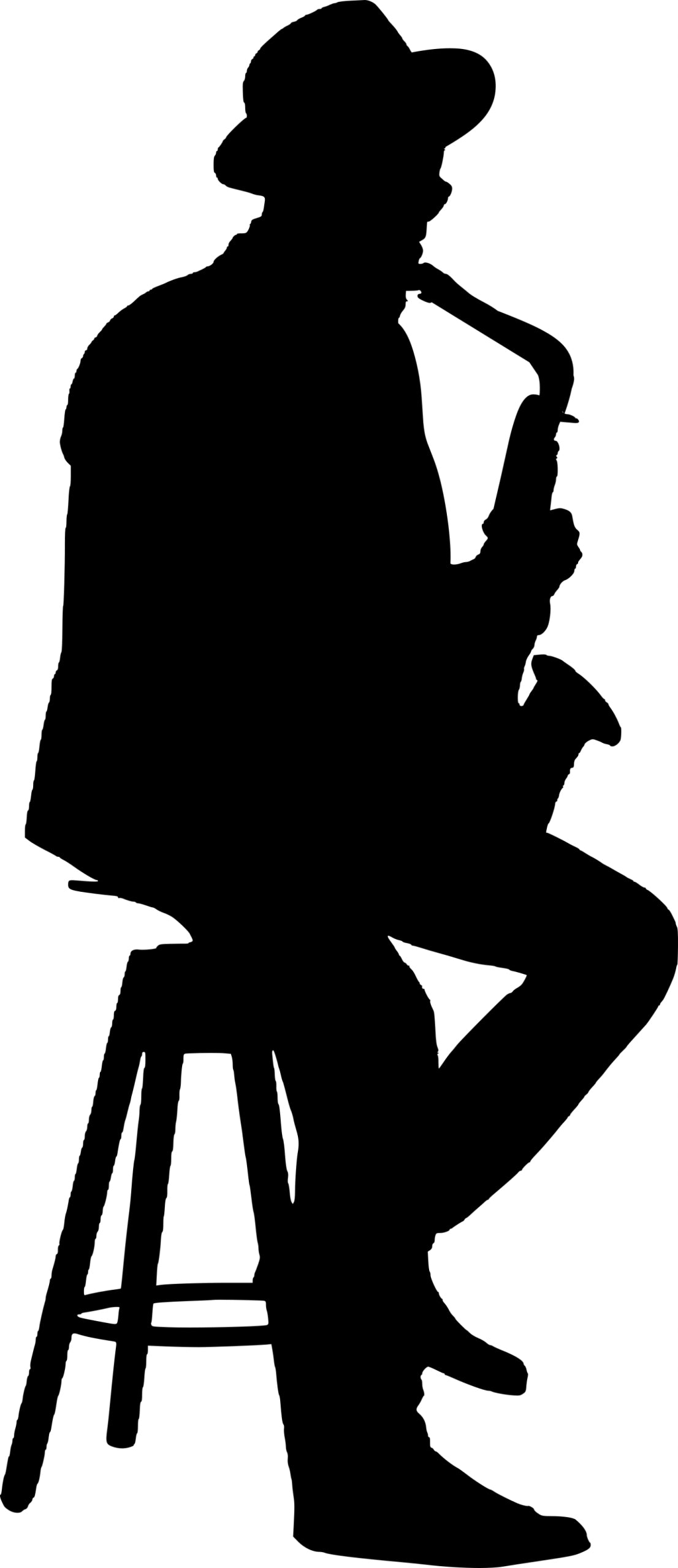 Car sticker helmet laptop trunks SAXOPHONIST 18 x 7,8 cm