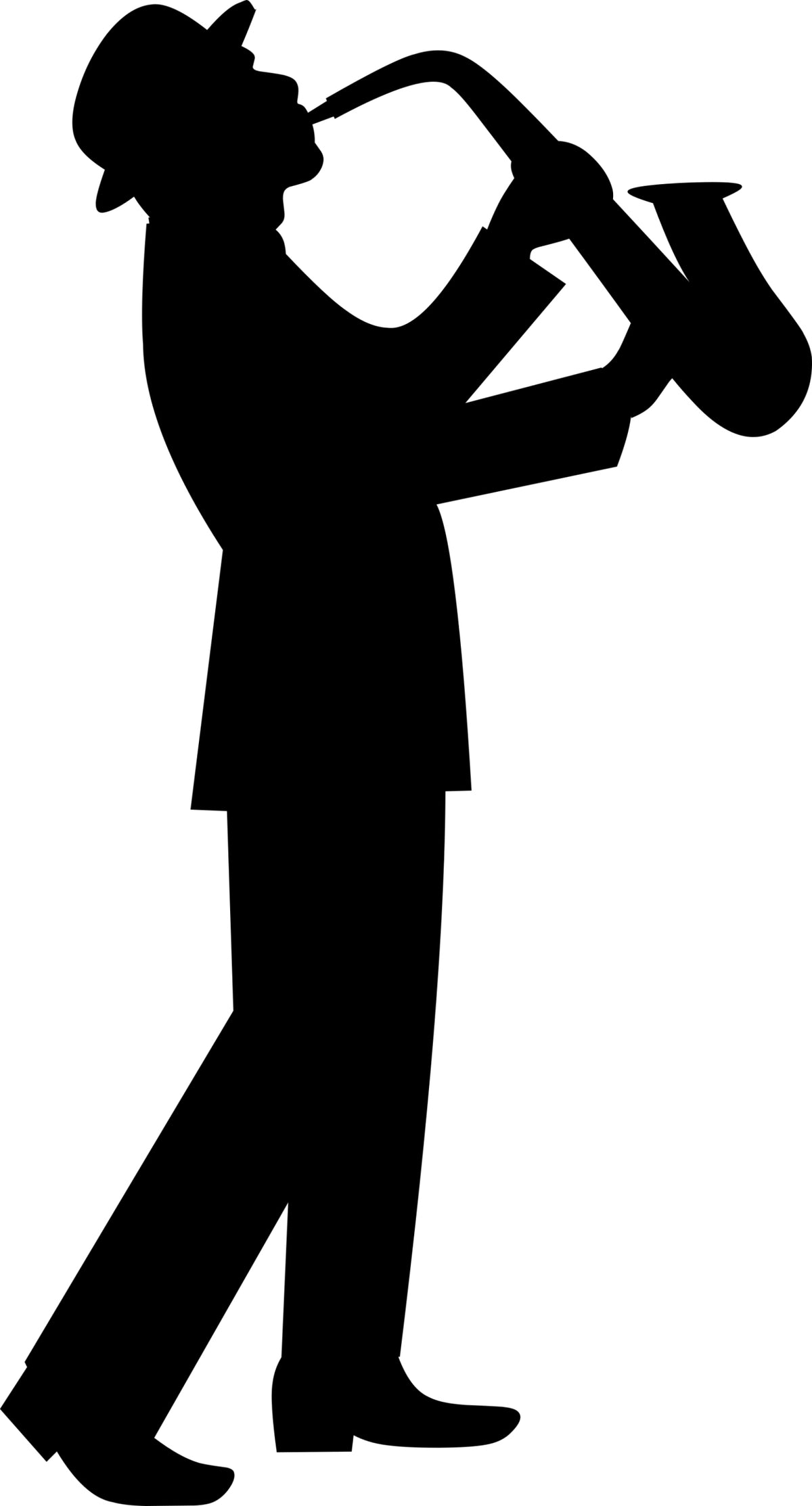 Car sticker helmet laptop trunks SAXOPHONIST 18 x 9,7 cm