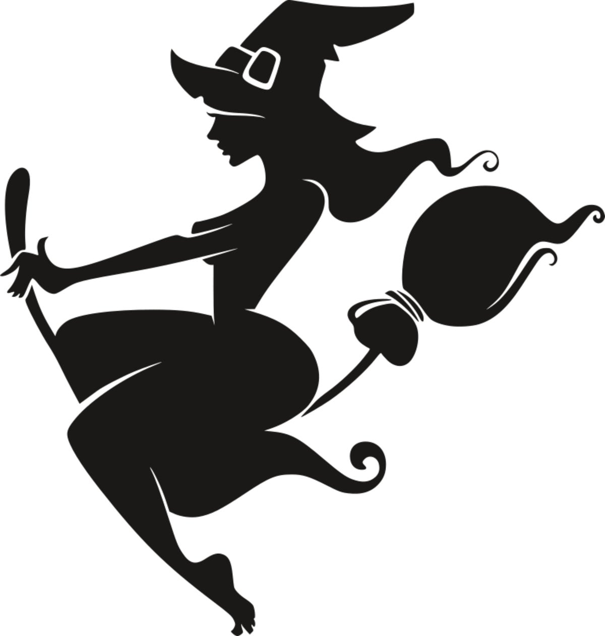 Car sticker helmet laptop trunks v.1 WITCH 17 x 16,2 cm