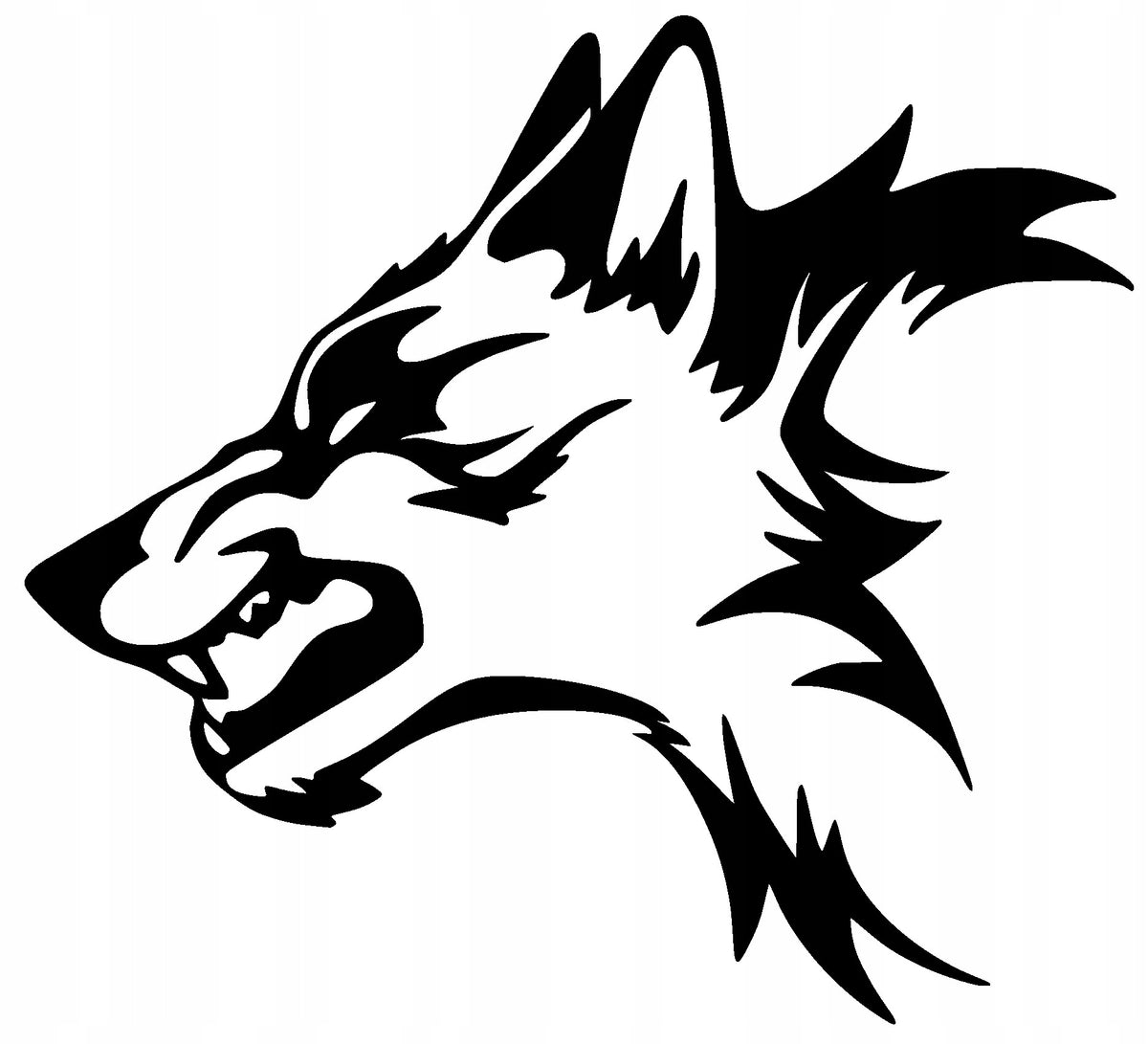 Car sticker laptop glass trunks furious WOLF MOUTH 15 x 16,5 cm