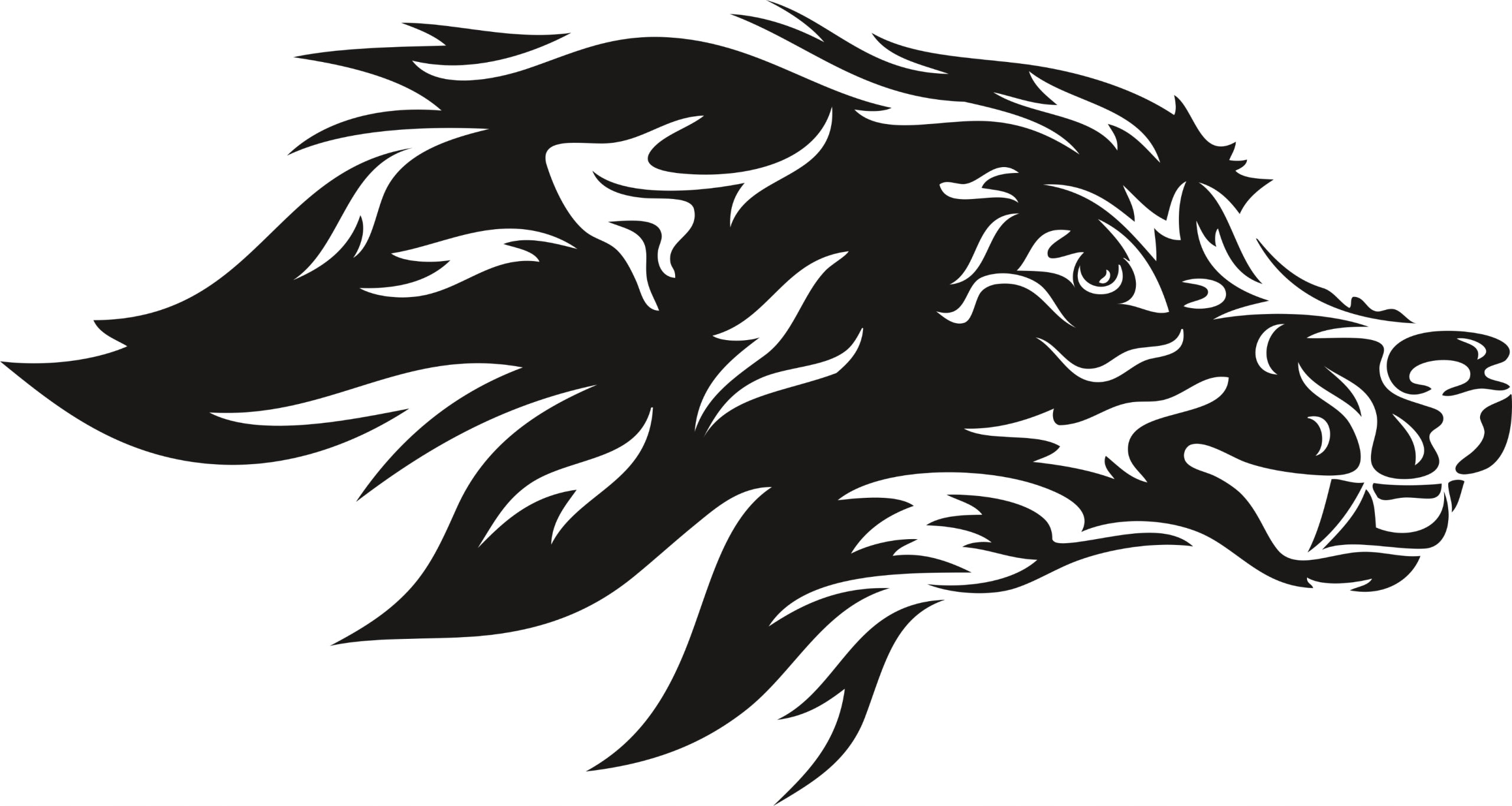 Car sticker laptop glass trunks furious WOLF MOUTH 15 x 28,3 cm