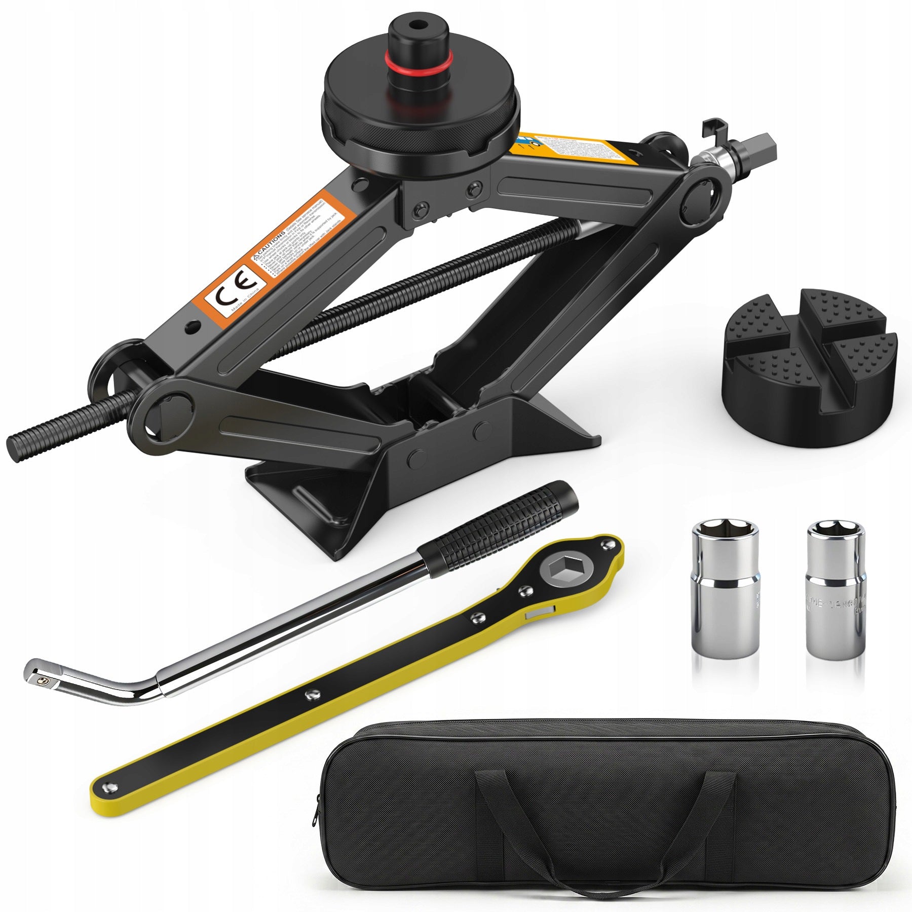 Car trapezoidal lift 2T 90-385mm wheel change kit black Brand no brand