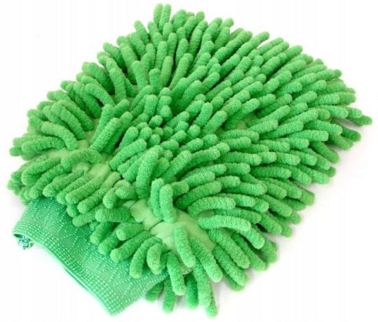 Car wash glove microfiber tassels green A0075