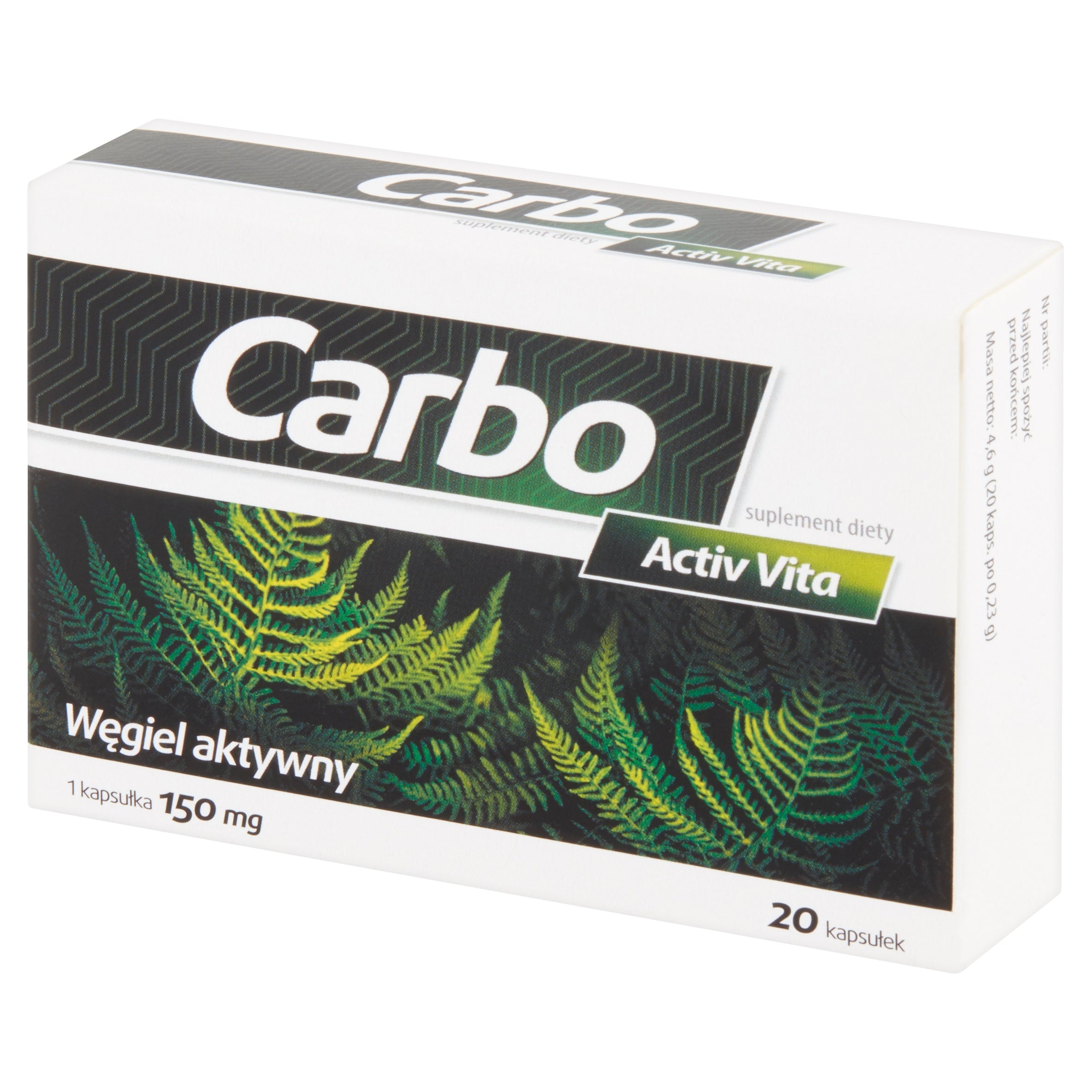 Carbo Activ Vita Activated Carbon 20 capsules Packaging status original