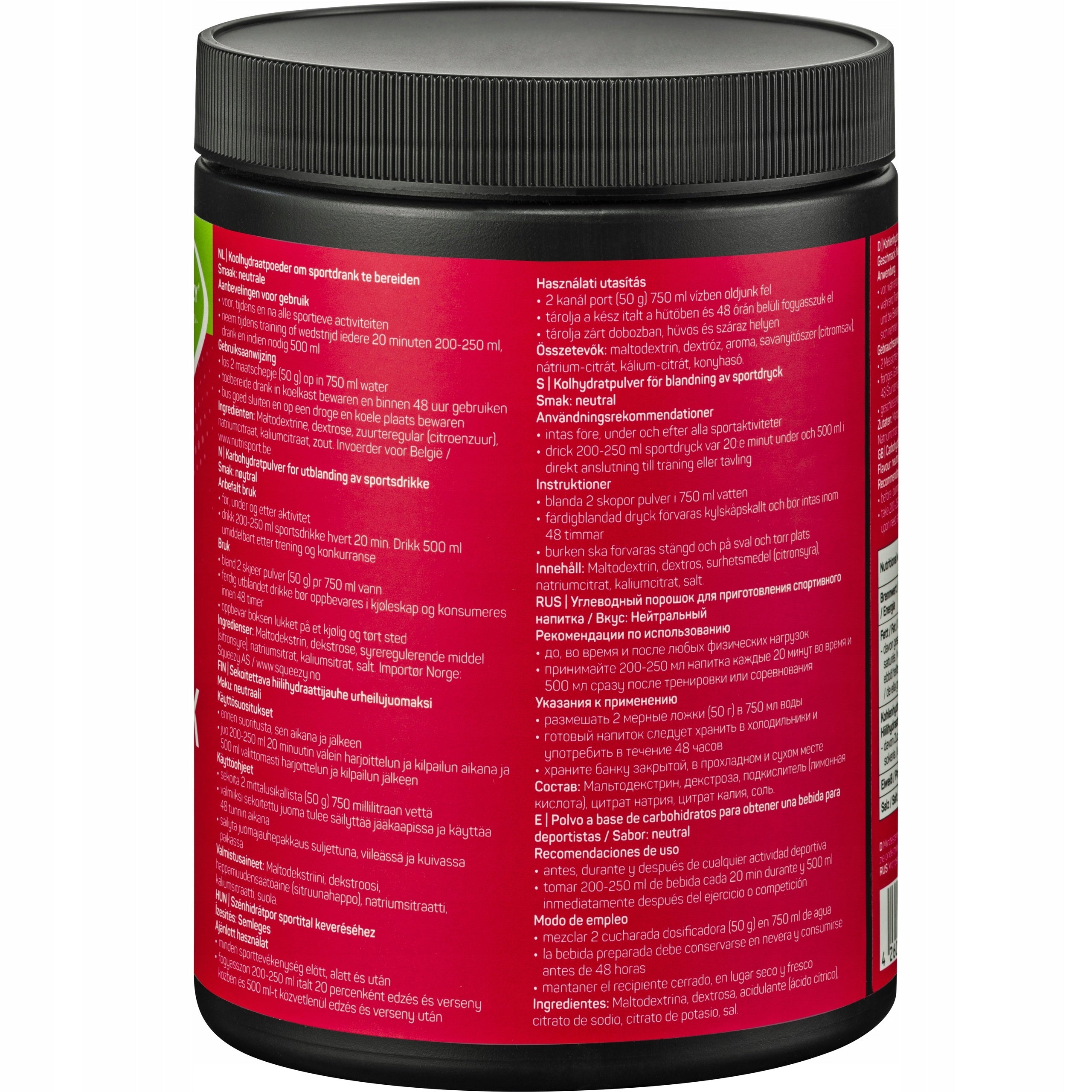 Carbohydrate Regenerative Drink SQUEEZY ENERGY DRINK Neutral 650g. 1pc Expiration date at least six months from the date of purchase