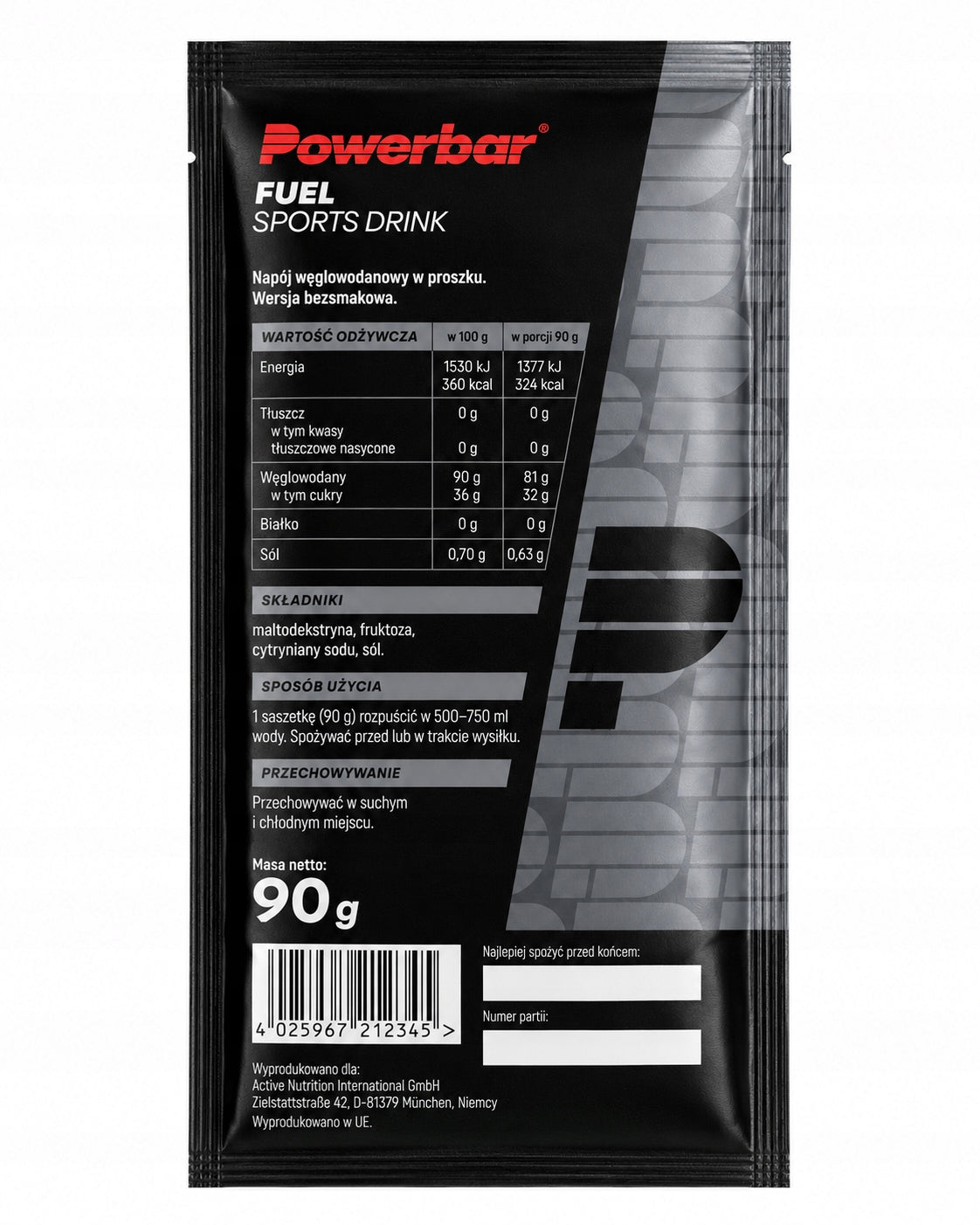 Carbohydrate drink PowerBar Natural 94 g carbohydrates for runners Expiration date at least 3 months from the date of purchase
