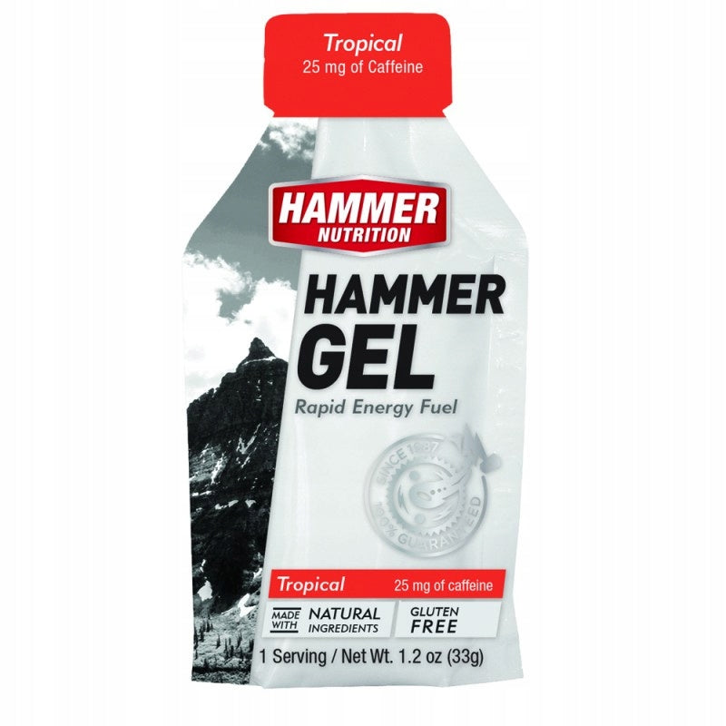 Carbohydrates energy gel Hammer tropical 33 g with caffeine (25 mg/gel) Packaging status original