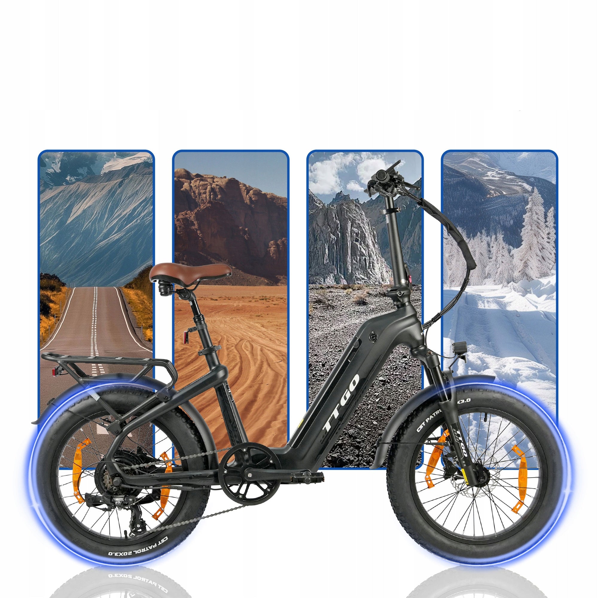 Carbon Fiber Electric Bike TTGO F8 250W 48V 18AH 25KM/H 150KM 20" Frame size L