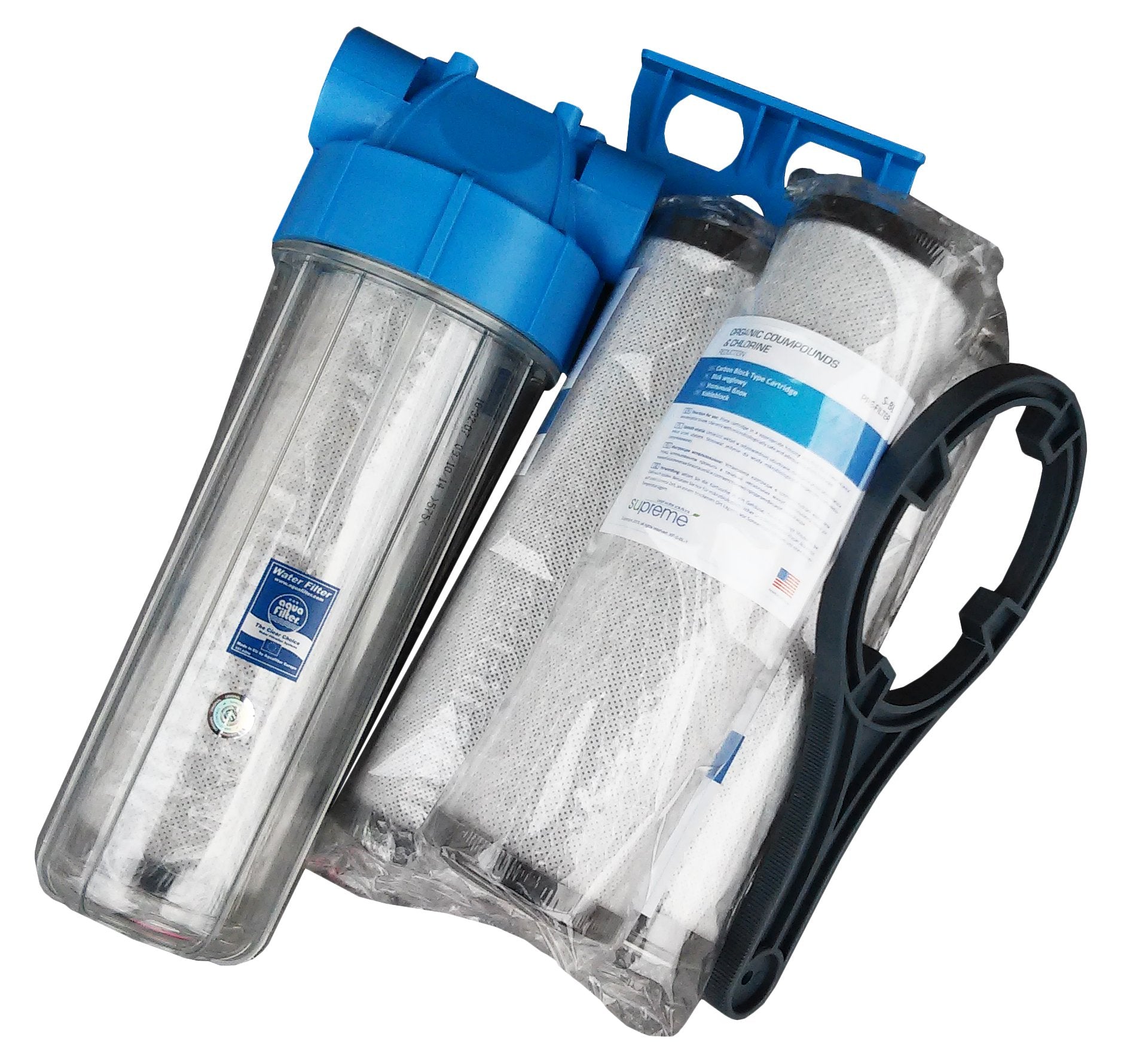 Carbon Filter In-line 1" Body Set Activated Carbon + 4 Carbon Cartridges
