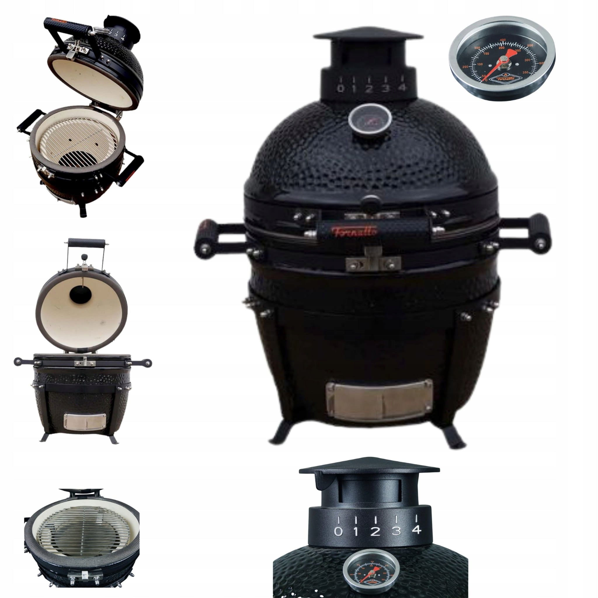 Carbon ceramic grill Fornetto Kamado Lento on pizza 16" 41 cm + freebie