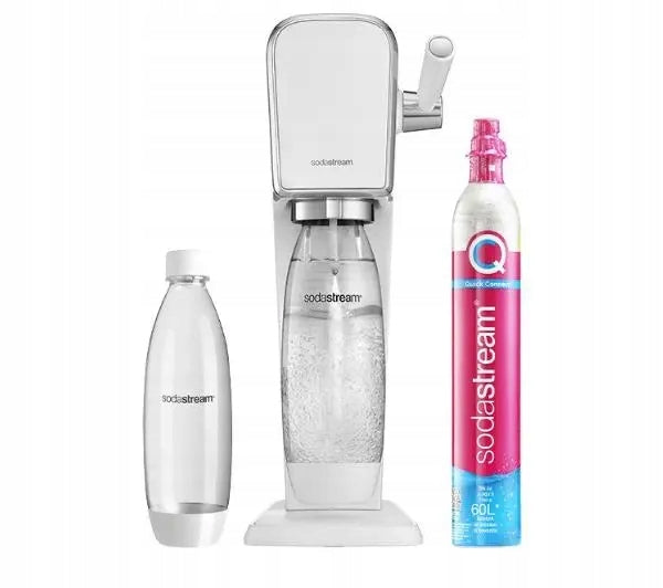 Carbonated Water Saturator Sodastream ART 1L White + CO2 Cartridge Bottle 1L