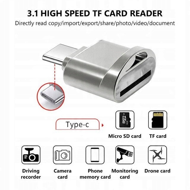 Card Reader micro SD TF USB OTG USB Type-C miniature EAN (GTIN) 5902232833164