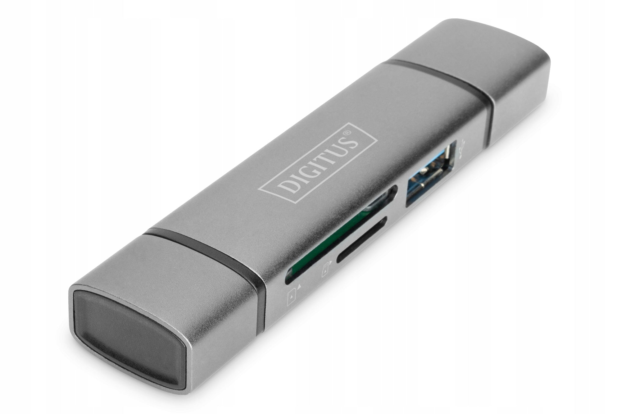 Card reader DIGITUS 3-port USB-C/ USB 3.0 SD Micro SD HQ grey