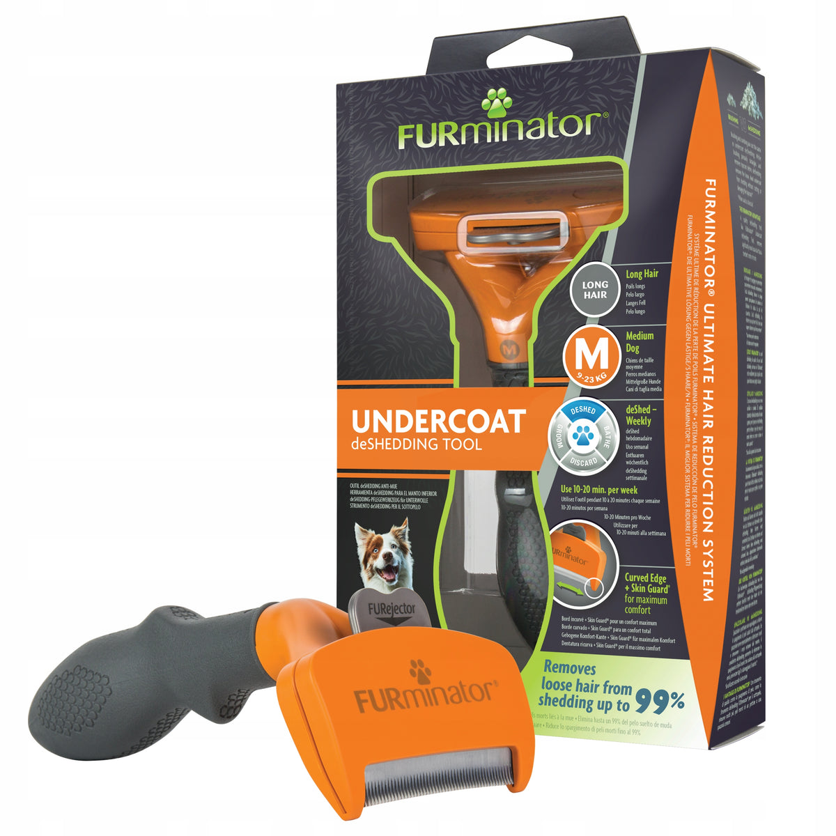 Carded Dog Brush Hair Long Furminator Roz. M