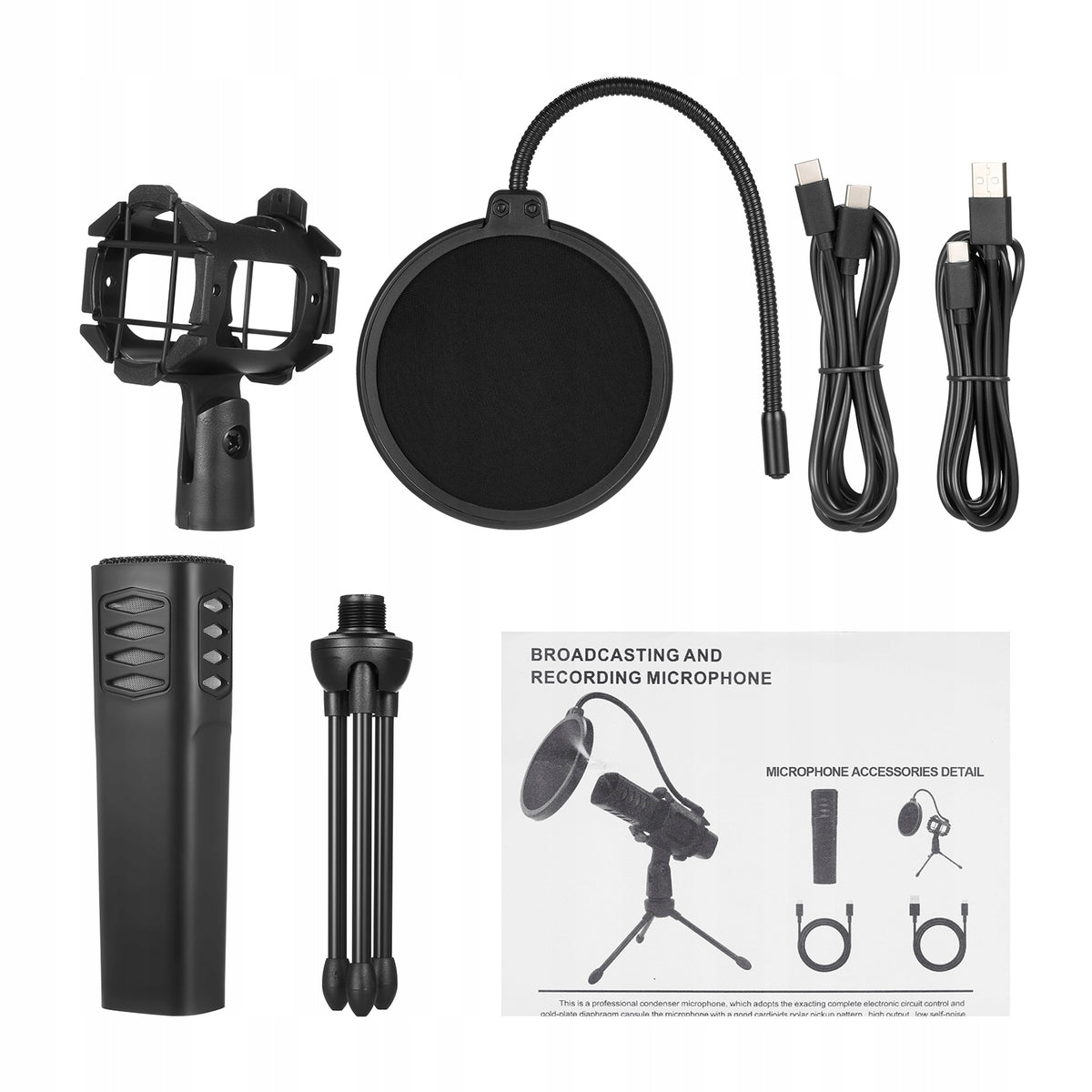 Cardio Microphone USB MIC Cardioid with Tripod Stand Pop 3I Brand no brand