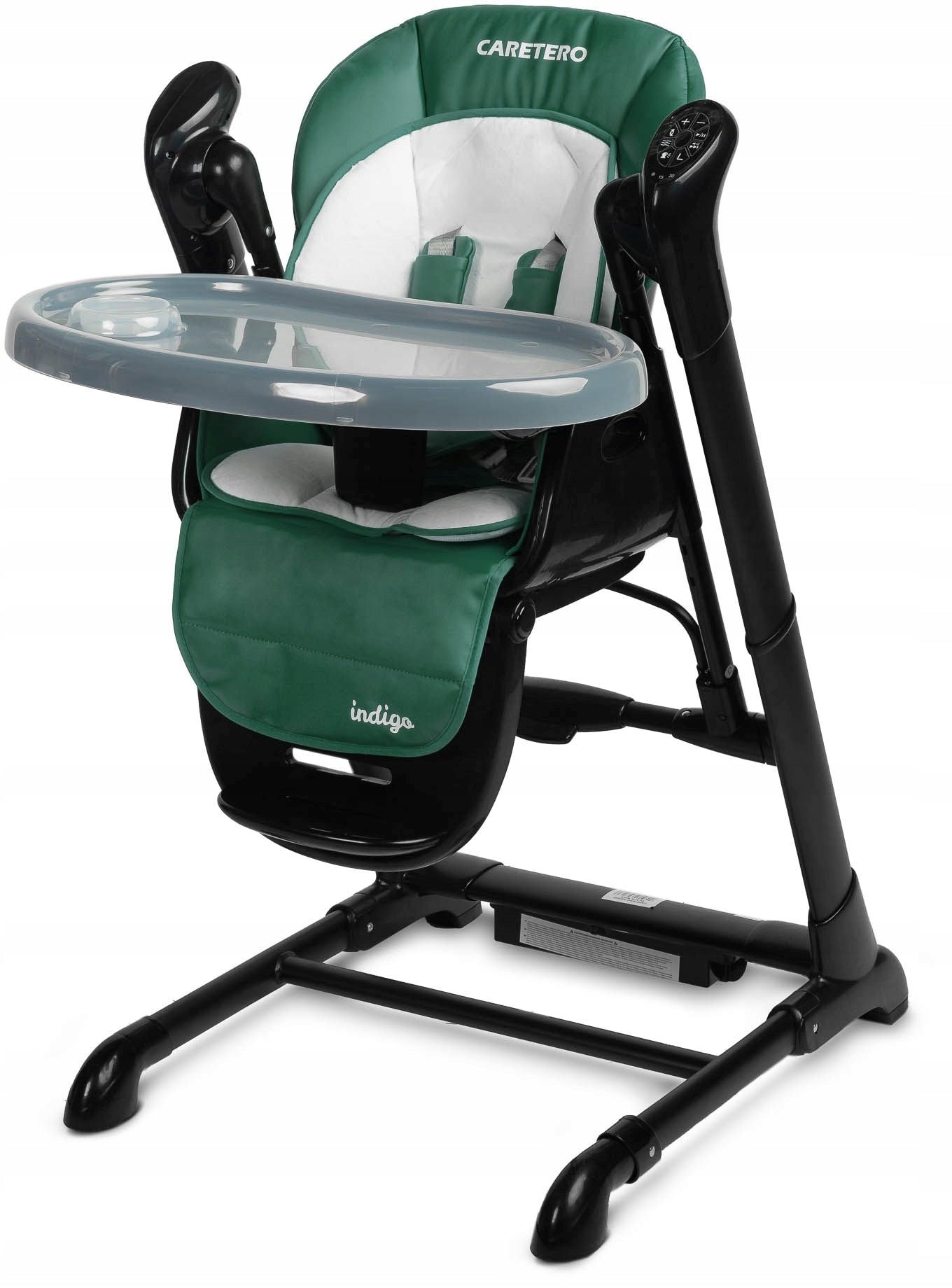 Caretero Indigo 2in1: Highchair and swing black and green