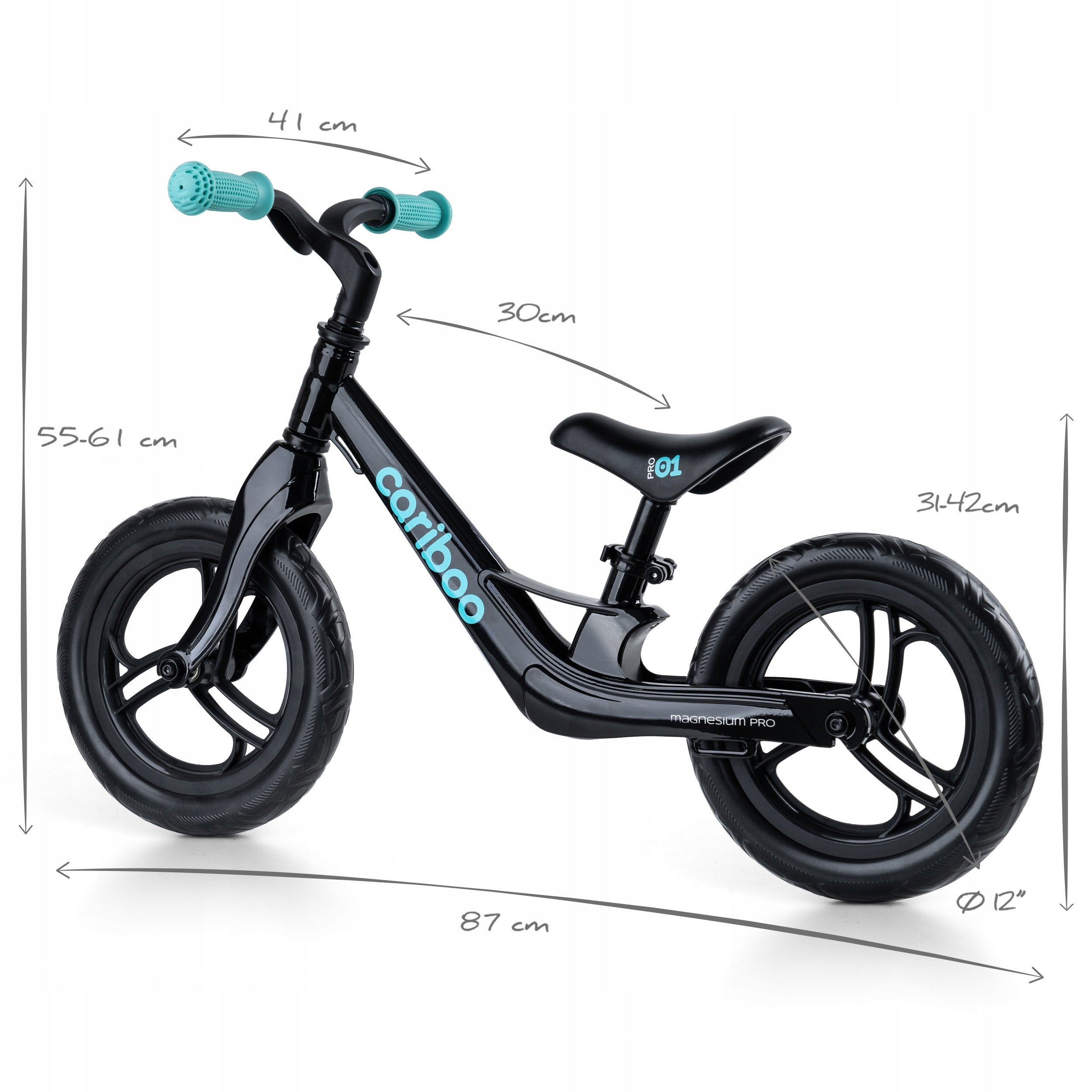 Cariboo Magnesium Pro balance bike (black and turquoise) Kid's age 2＋ years