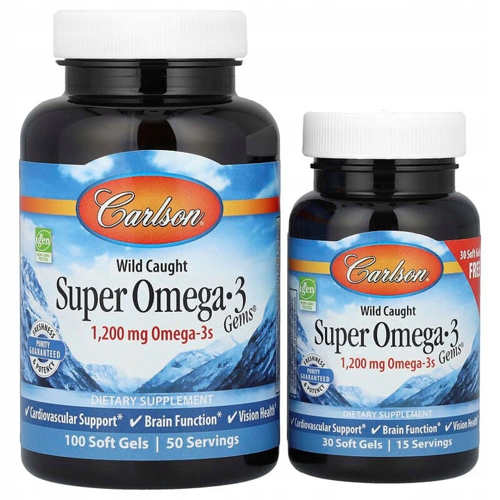 Carlson | Super Omega-3 from wild fisheries | 100 + 30 soft capsules