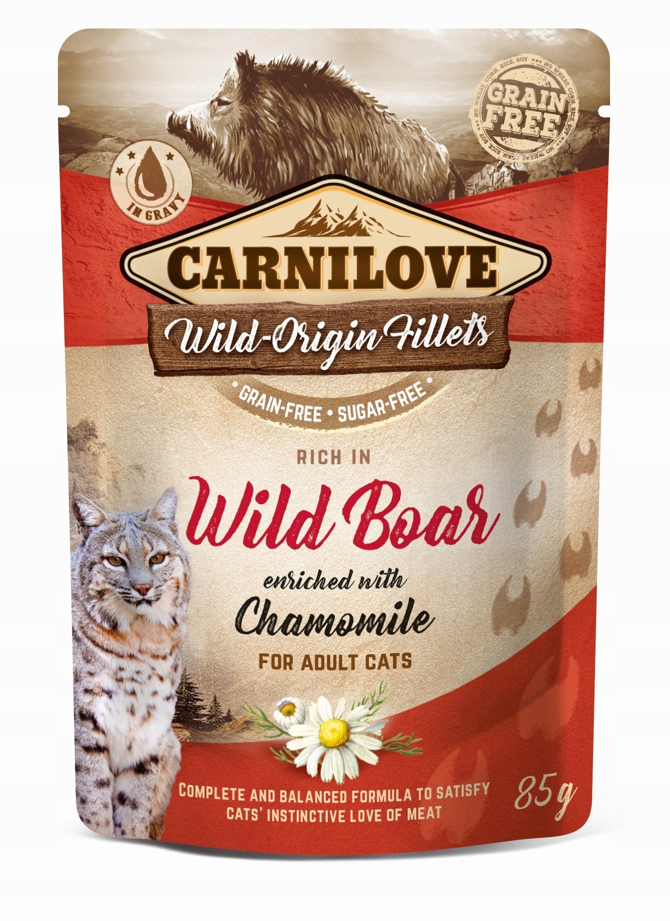 Carnilove WET CAT FOOD BOAR and CHAMOMILE sachet 85g GRAIN-FREE