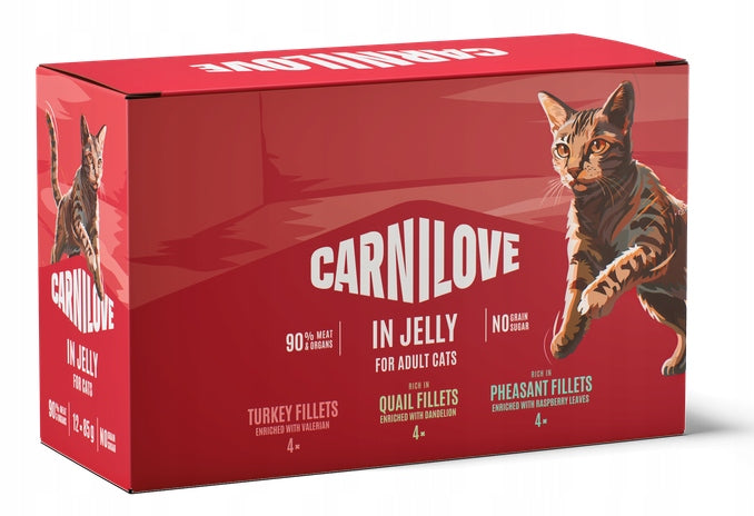Carnilove wet cat food mix of flavors 12x85g