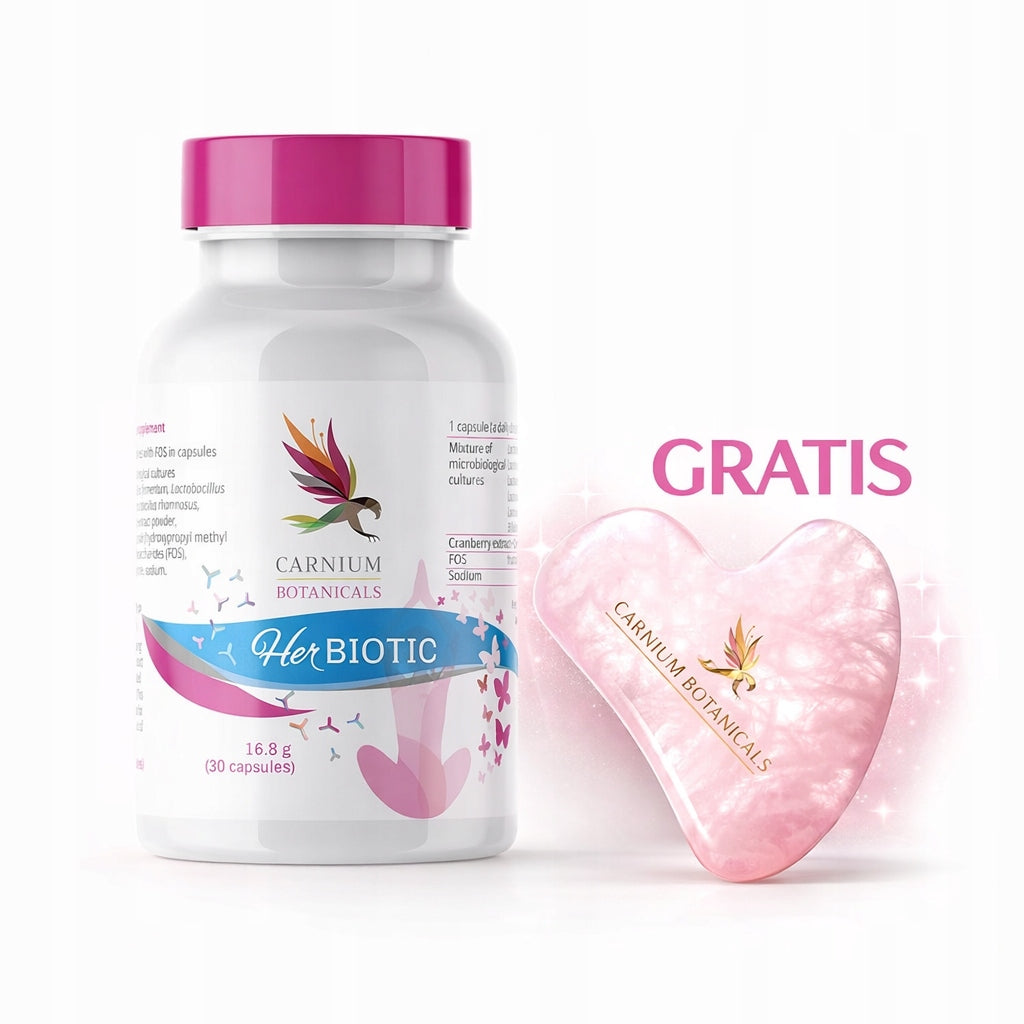 Carnium Botanicals Her Biotic + natural quartz GUA SHA stone FREEBIE