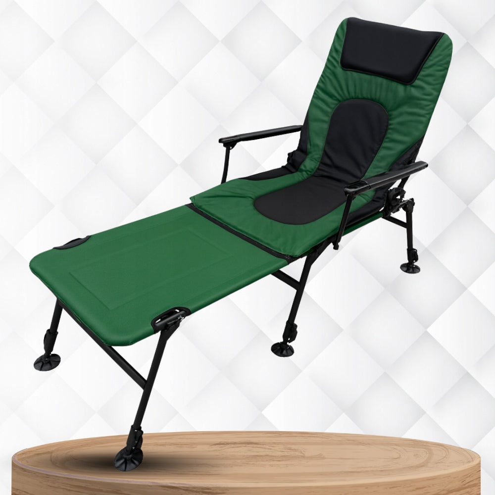 Carp Chair Fishing FISHING CHAIR with FOOTREST Carp Bed Manufacturer code FOTEL KARPIOWY Wędkarski z PODNÓŻKIEM