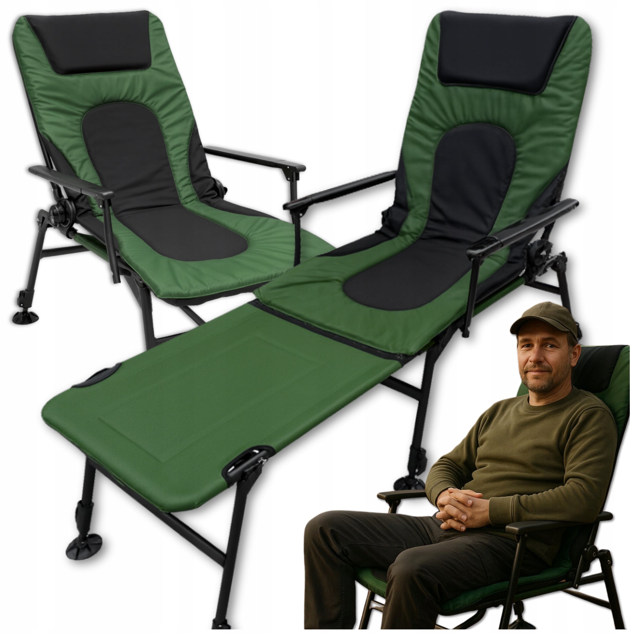Carp Chair Fishing FISHING CHAIR with FOOTREST Carp Bed