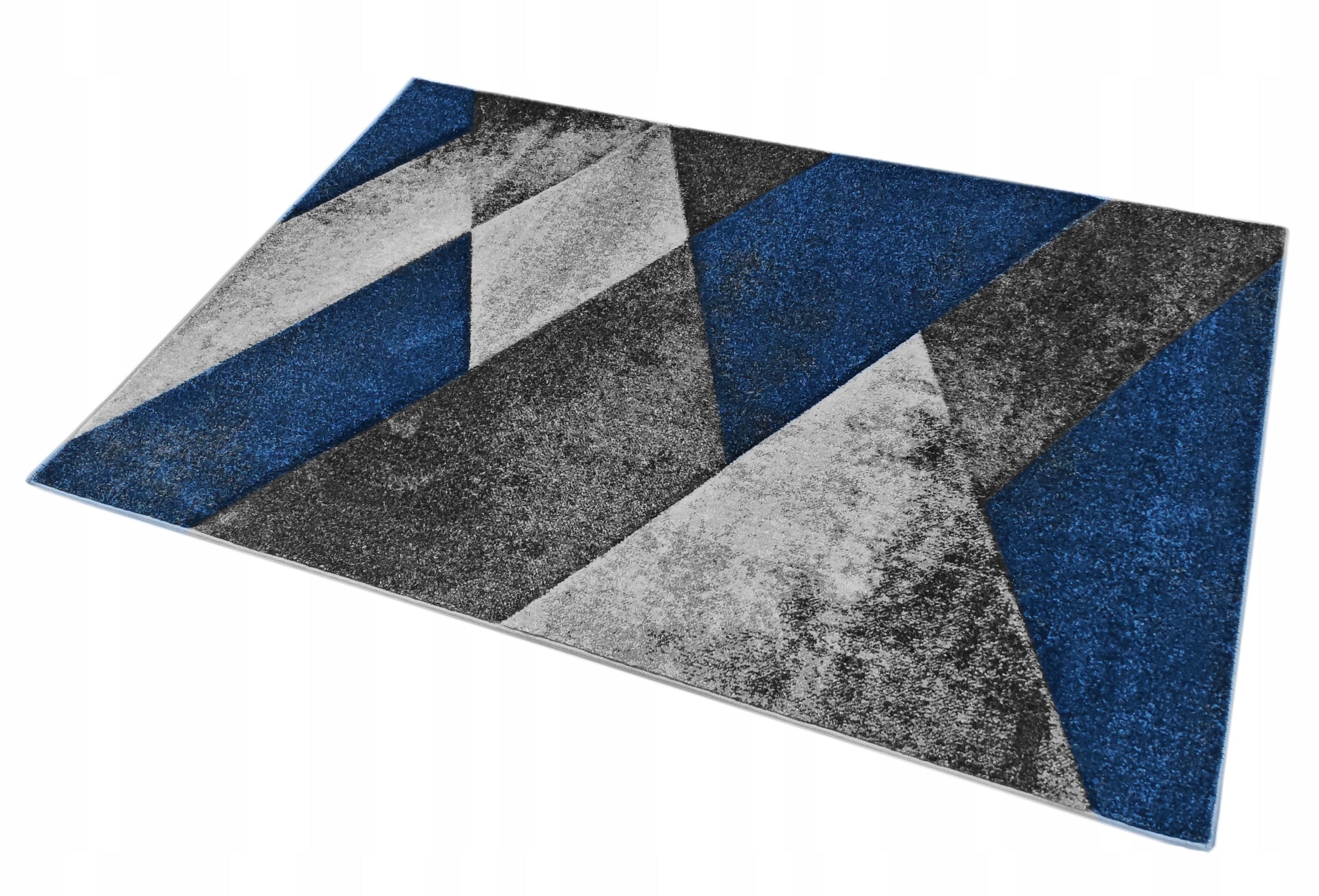 Carpet 100x150 GREY NAVY BLUE MODERN GEOMETRIC FOR LIVING ROOM Packaging status original