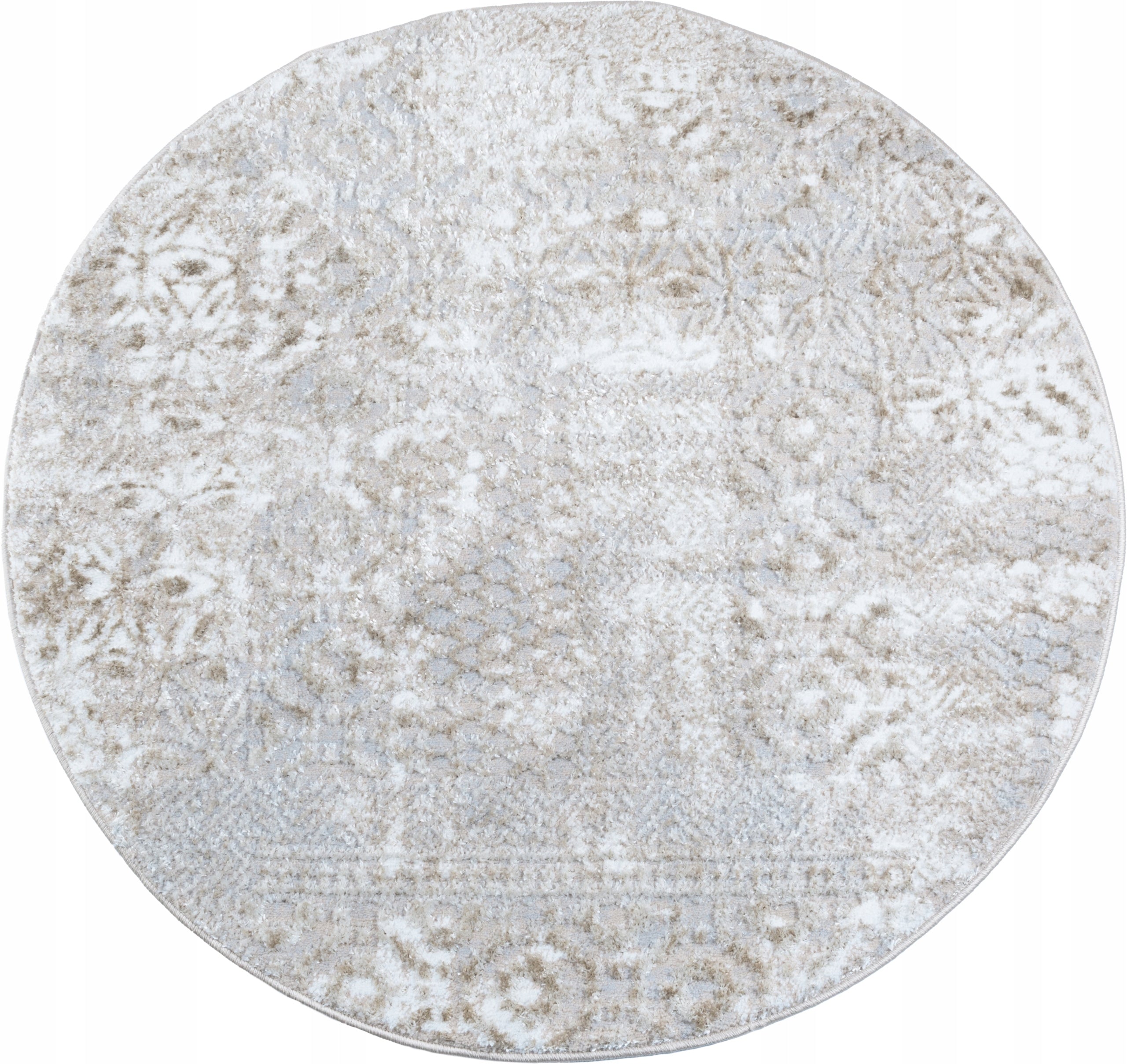 Carpet 120 ROUND MODERN SOFT Venice CREAM LIVING ROOM BEDROOM Glamour