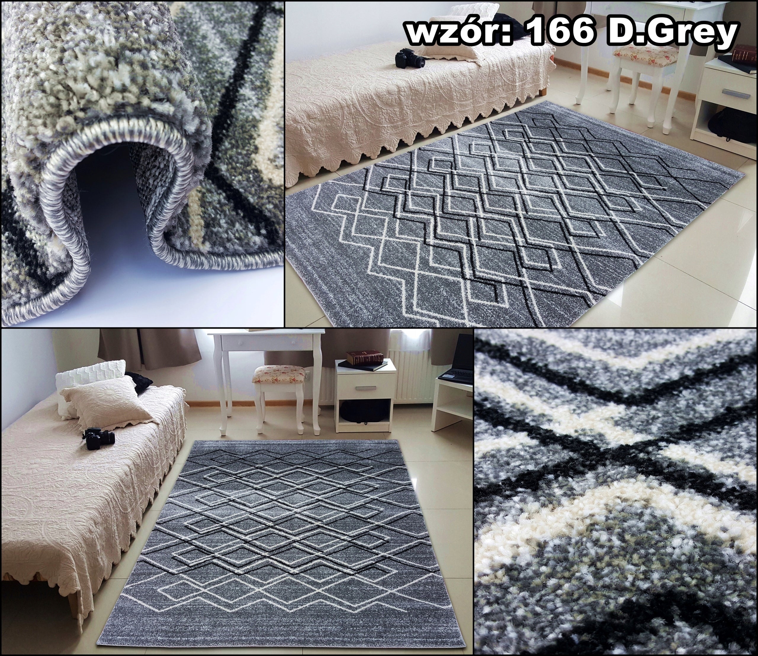 Carpet 160x220 Rio Friz Thick Real Woven Turkish Peaceful Beige Grey MIX Kind with short hair