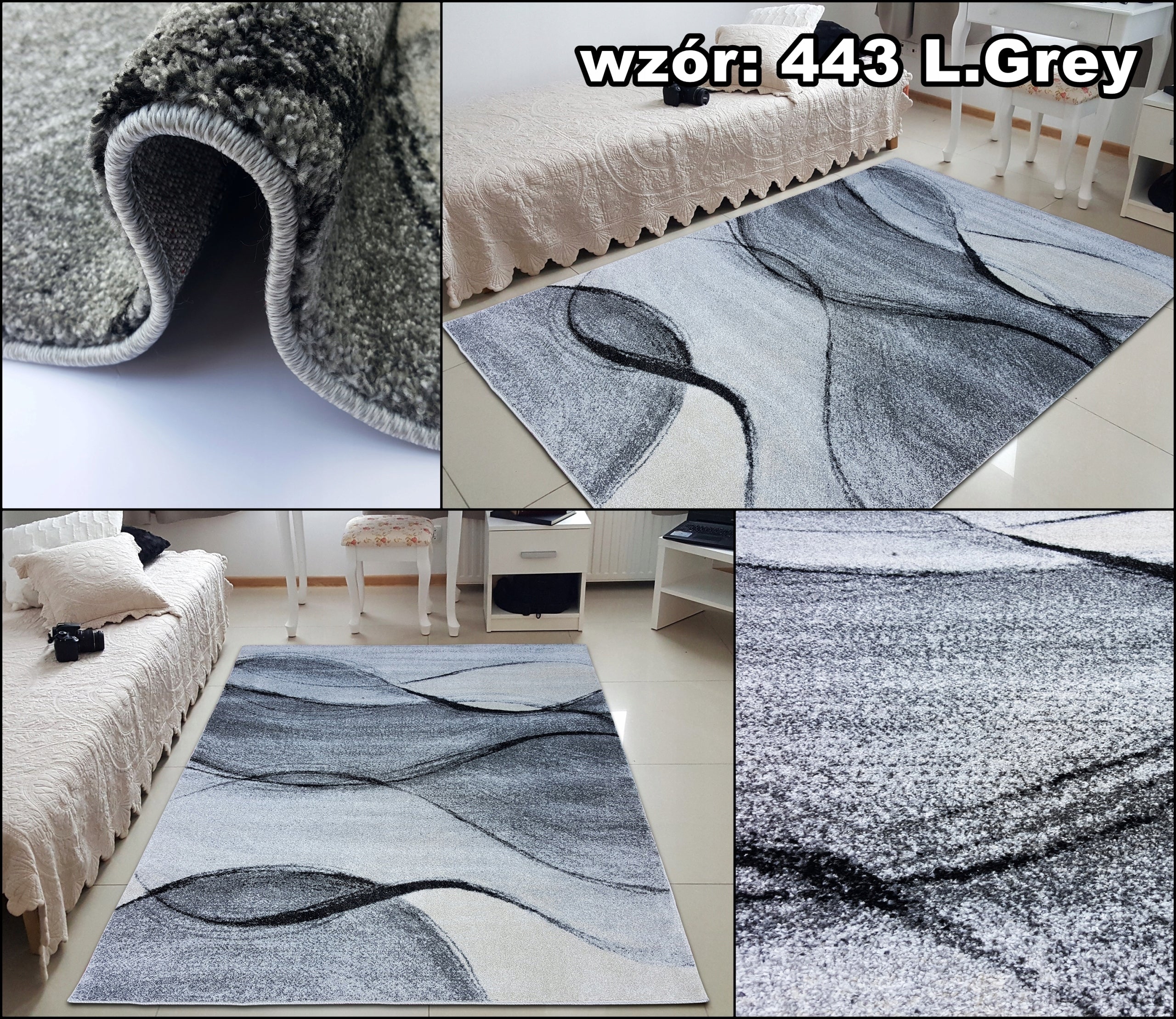 Carpet 200x290 RIO Turkish Friz Densely Woven ~200x300 Room Beige Grey MIX Length 290 cm