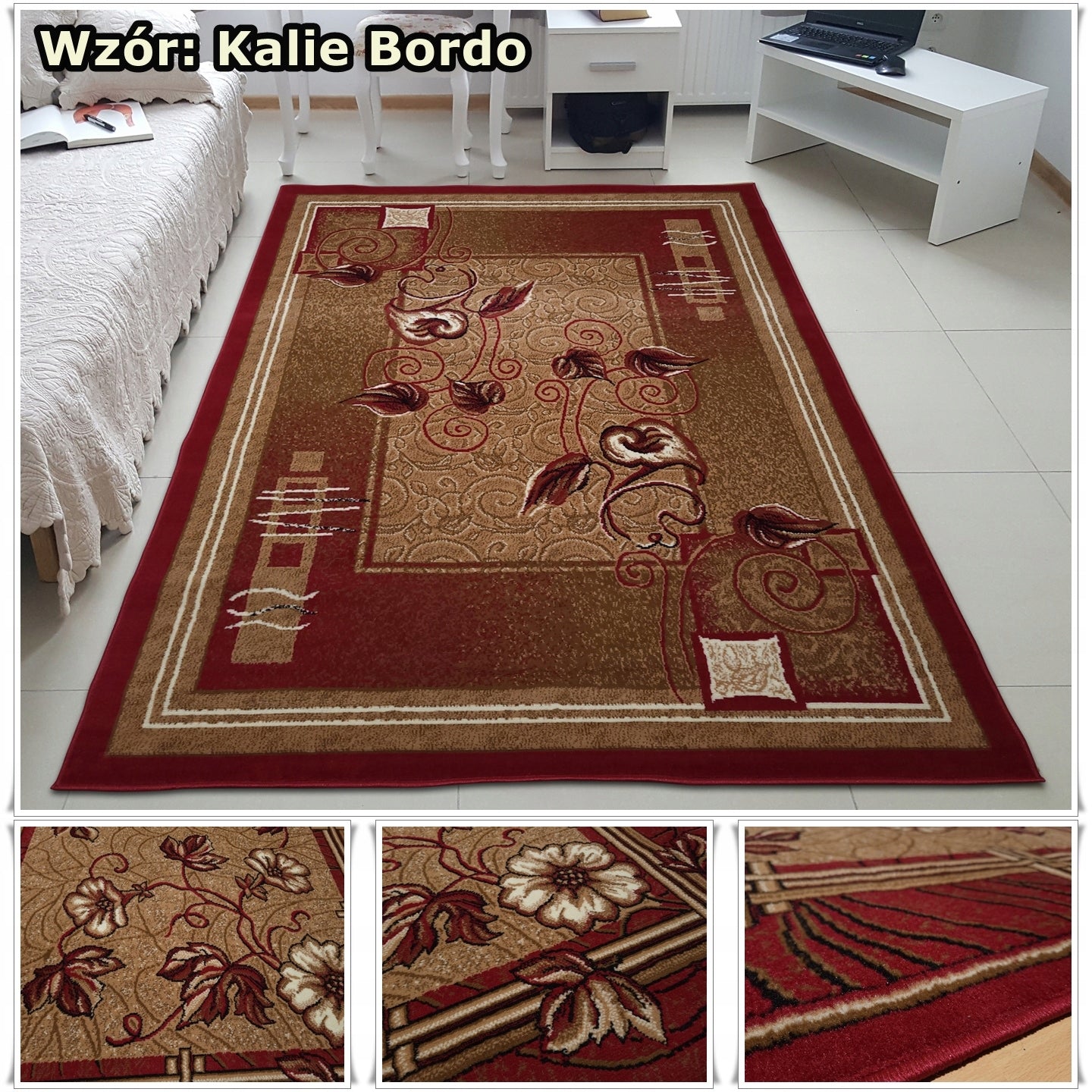 Carpet 200x300 Real Woven Shiraz Peaceful Bronze Bordo -patterns to choose from Kind with short hair