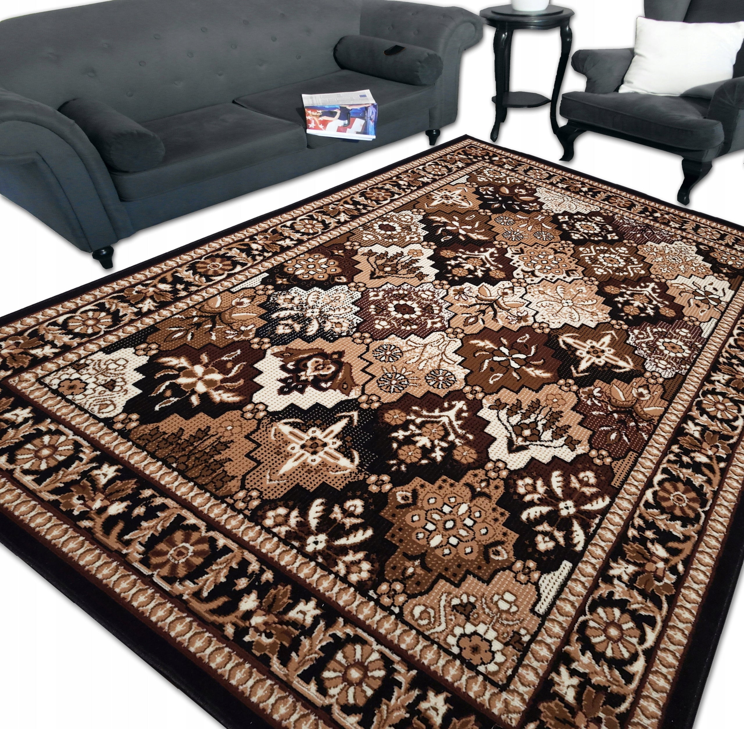 Carpet 200x300 Real Woven Shiraz Peaceful Bronze Bordo -patterns to choose from