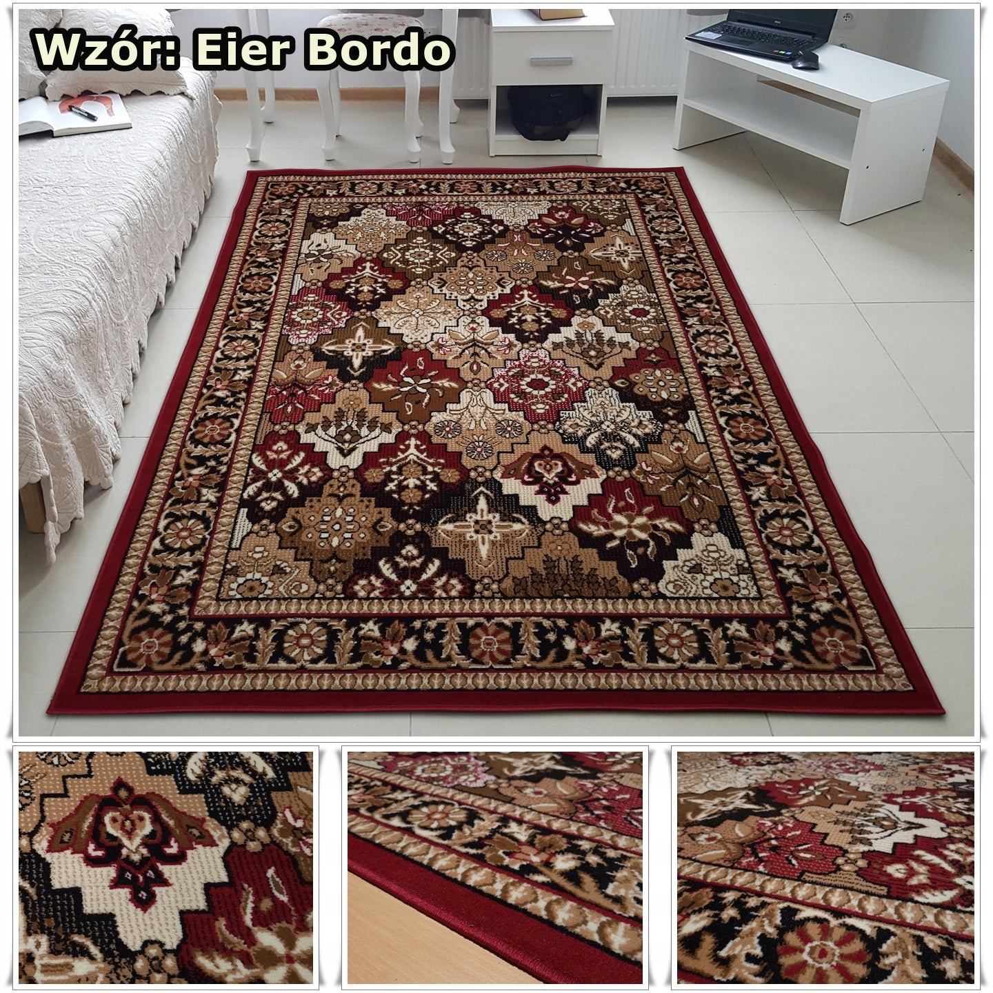 Carpet 270x360 Real Woven Bcf Alfa Peaceful Bronze Bordo -patterns to choose from Length 360 cm